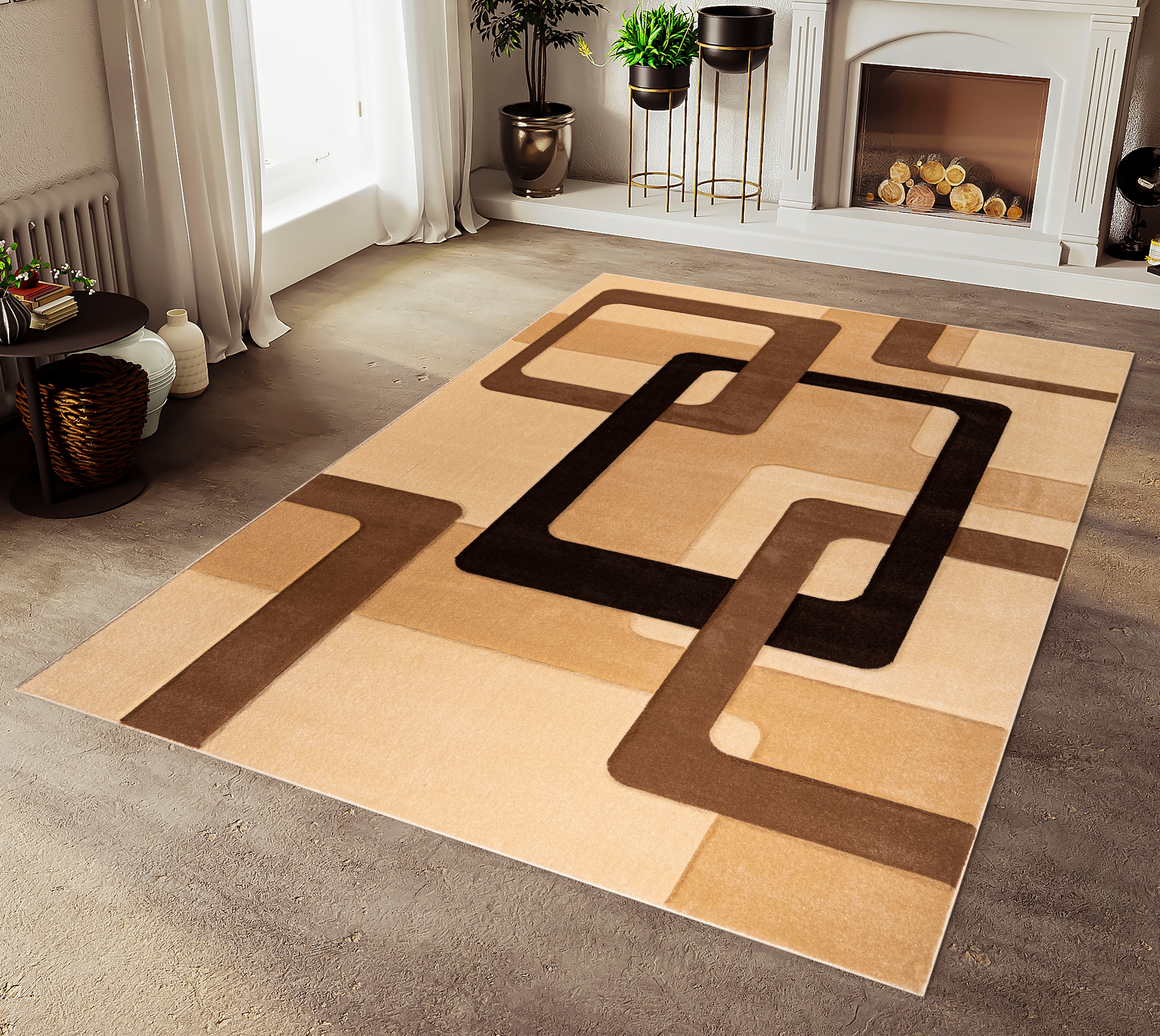 my home und Hoch-Tief-Effekt, rechteckig, bequem schnell Teppich bestellen »Maxim«, Kurzflor, 3D-Design