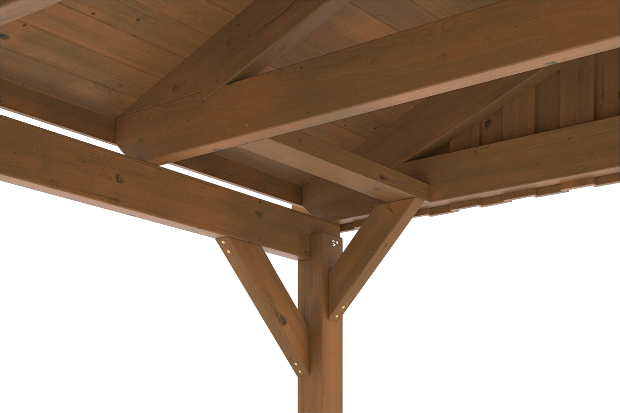 Skanholz Einzelcarport »Fichtelberg«, Leimholz-Nordisches Fichtenholz, braun, mit roten Schindeln