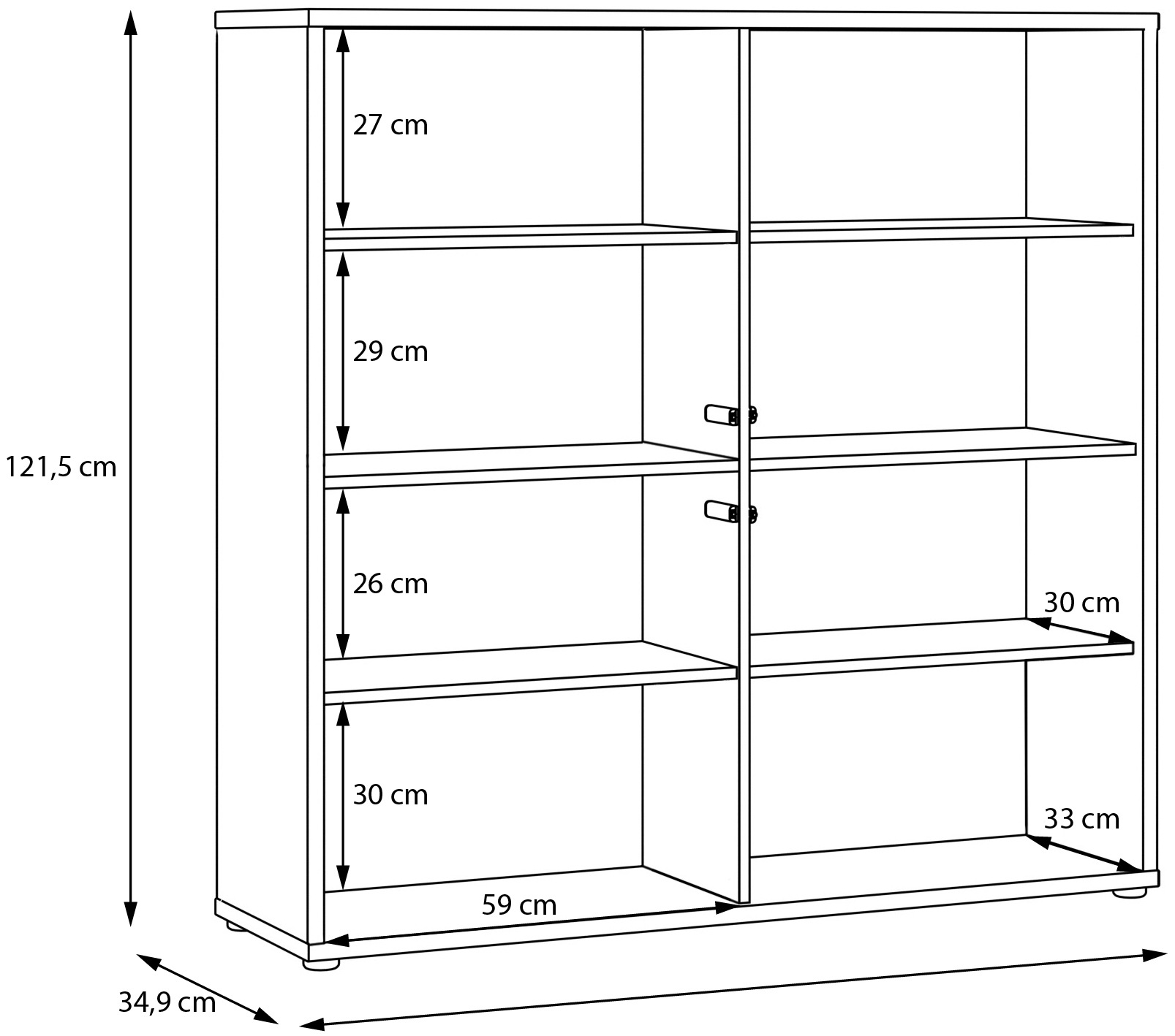 FORTE Highboard »Alice Springs« Grifflos,Push to open, Stauraum