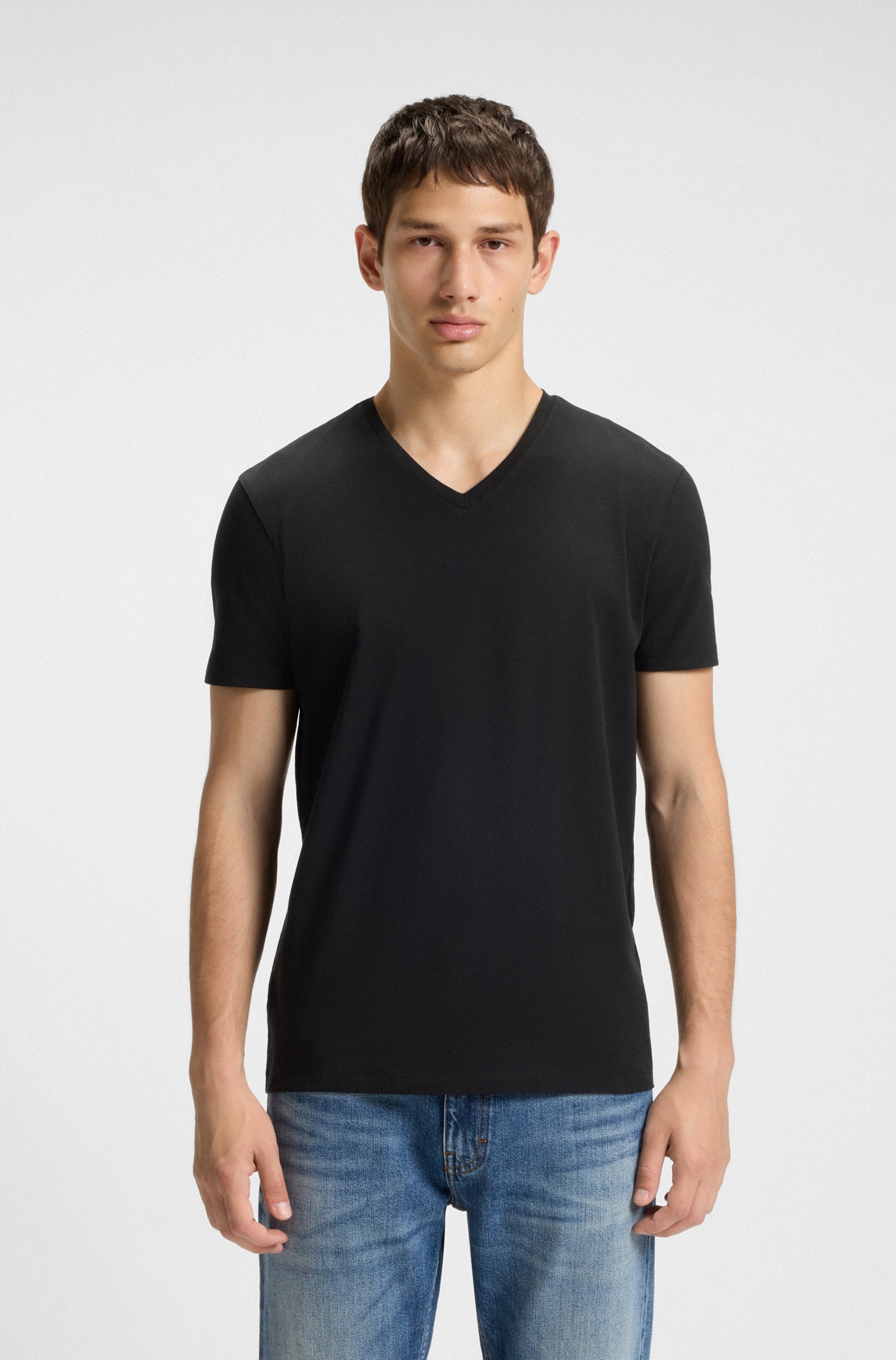 HUGO T-Shirt »HUGO-V« Packung, 2er,  V-Ausschnitt, Slim-Fit, HUGO Logo-Print