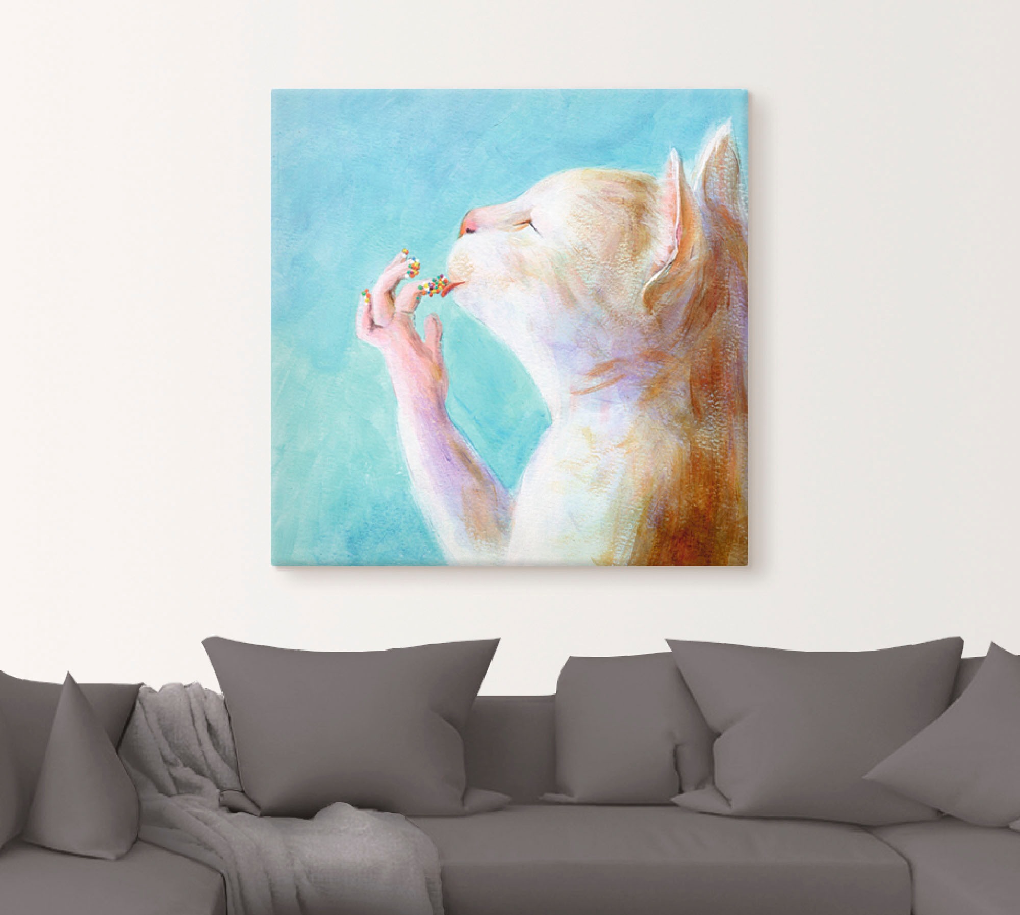 Artland Leinwandbild »Naschkatze« Haustiere 1 Stk. tlg. auf Holzrahmen gesp günstig online kaufen