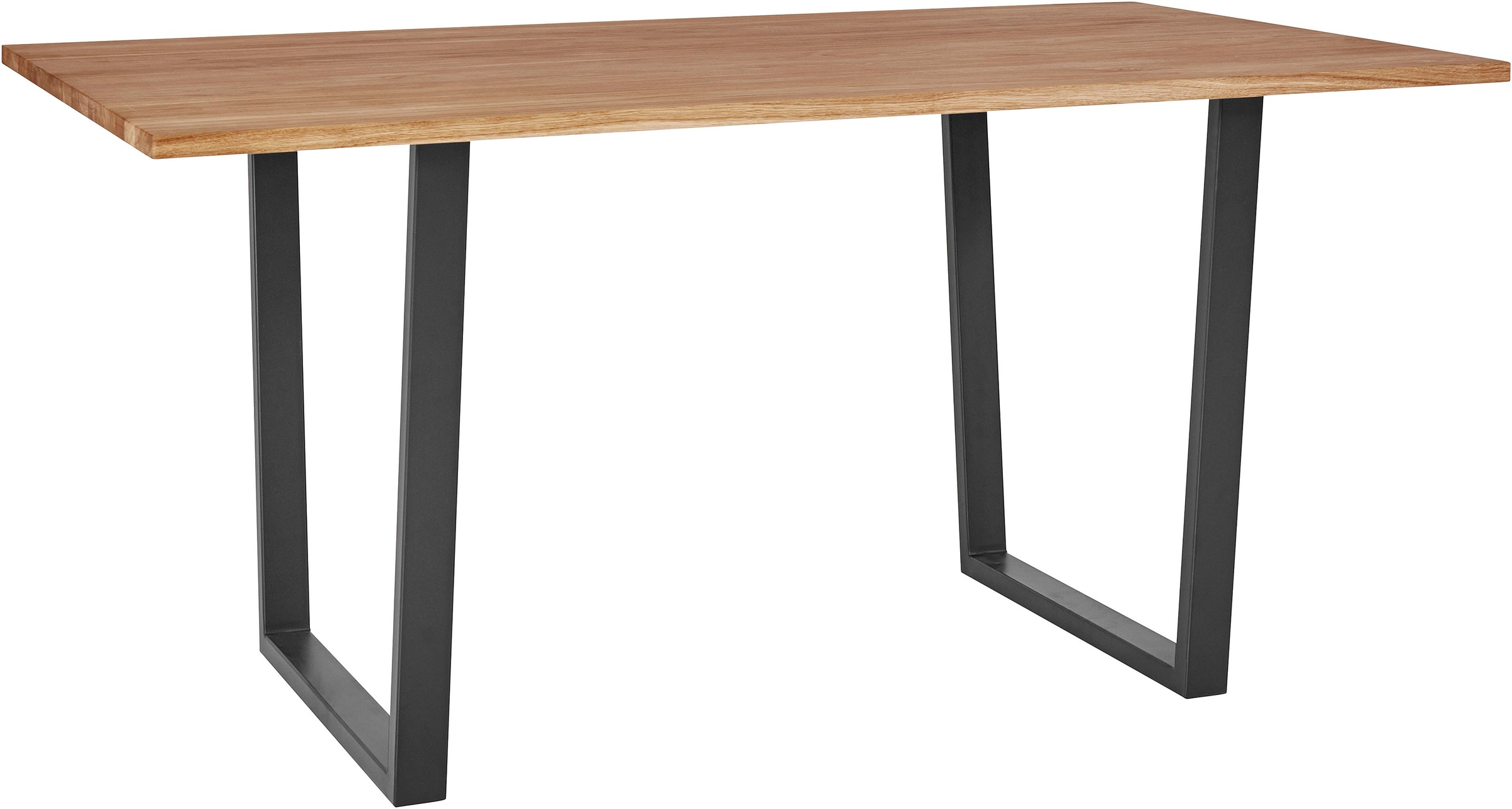 andas Esstisch, Tischplatte aus massiver Eiche, FSC®- Massivholz, Gestell aus Metall