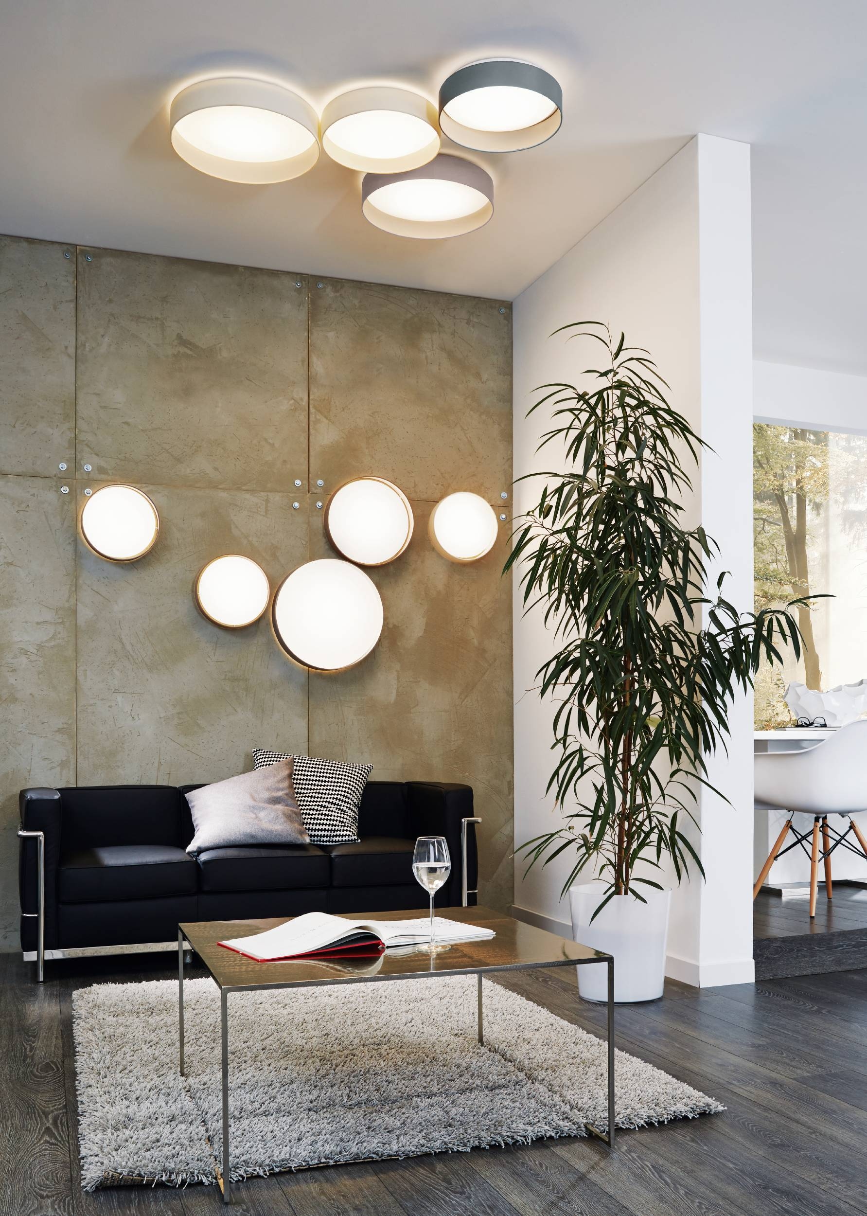 EGLO Deckenleuchte »Palomaro 1 Deckenlampe, Wohnzimmerlampe, weiß, Taupe, Flurlampe, Lampe« LED-Modul 1 Stk. Warmweiß Wand-/Deckenleuchte - H10 x Ø40,5 cm - weiß - 18W inkl.