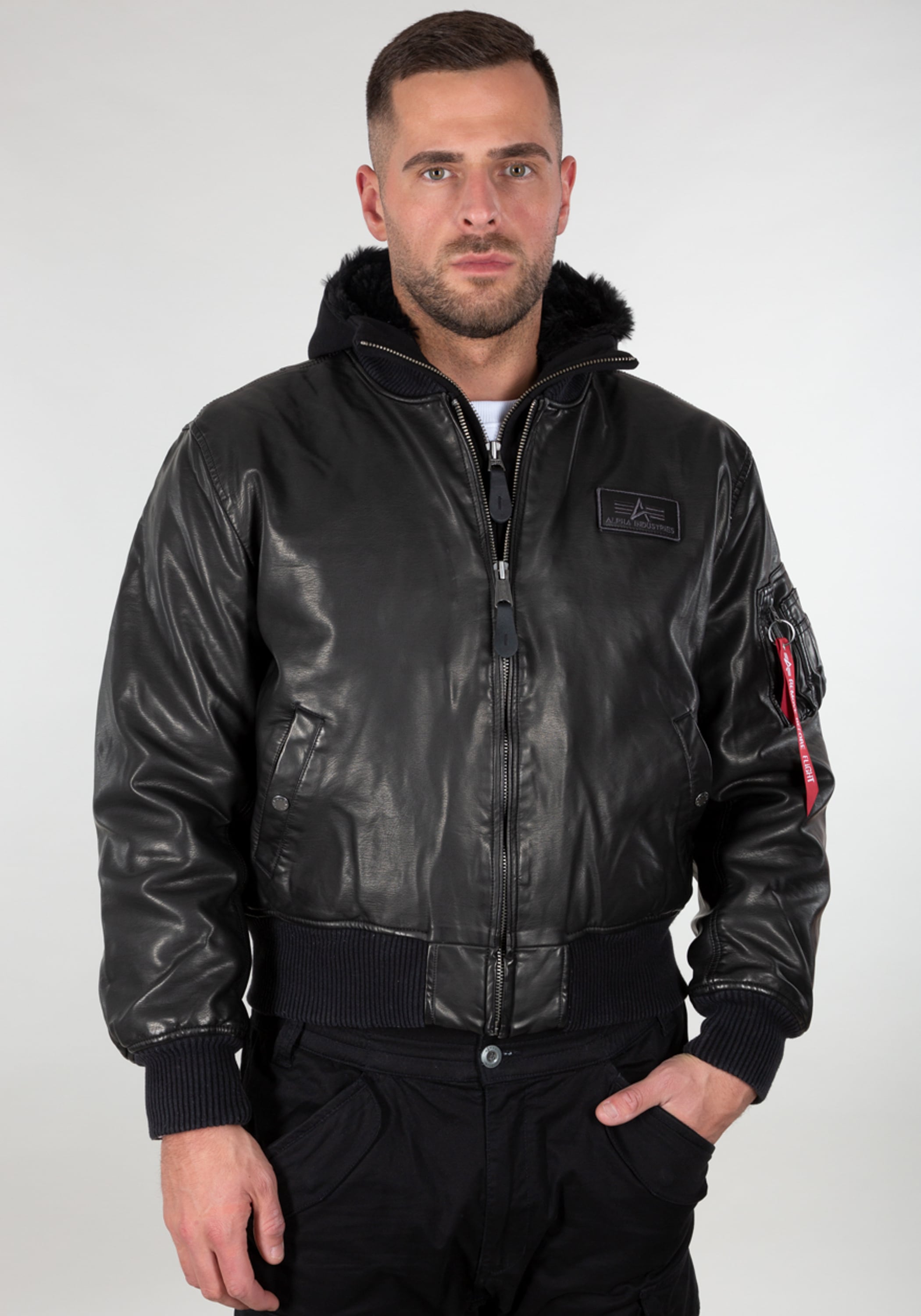 Alpha Industries Lederjacke »Alpha Industries Men - Bomber Jackets MA-1 D-Tec Faux Lether«