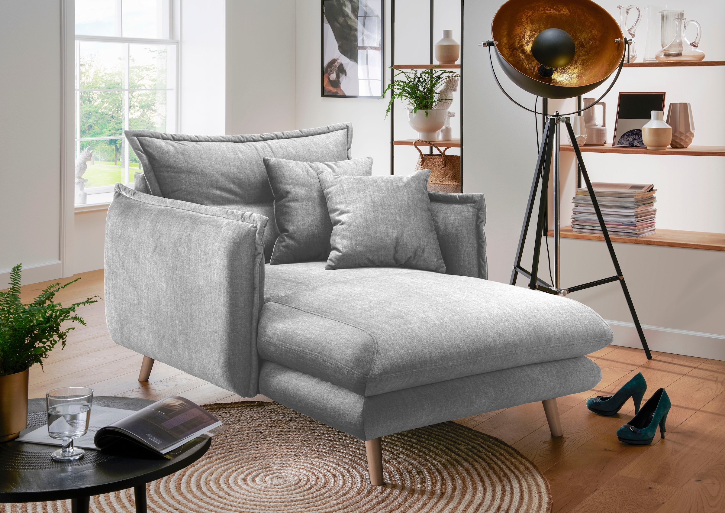 INOSIGN Loveseat »Lazio«, moderner Sessel mit einer bequemen Polsterung, 2 Stk. Zierkissen