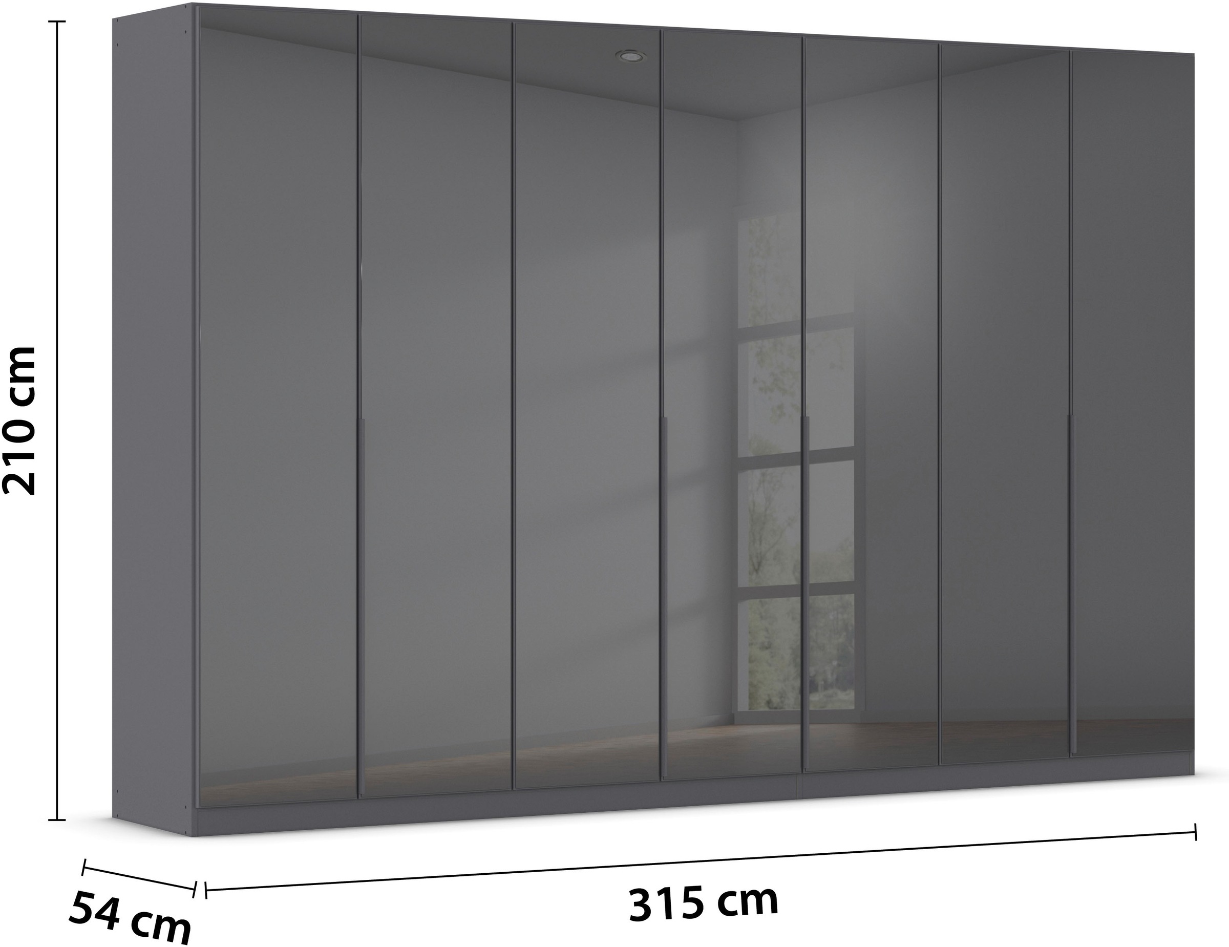 rauch Drehtürenschrank »Kleiderschrank Kleiderschränke Schrank Garderobe AGORDO mit Glasfront«, (in zwei Griff-Farben), durchdachte Innenausstattung, in 6 Breiten und 2 Höhen MADE IN GERMANY