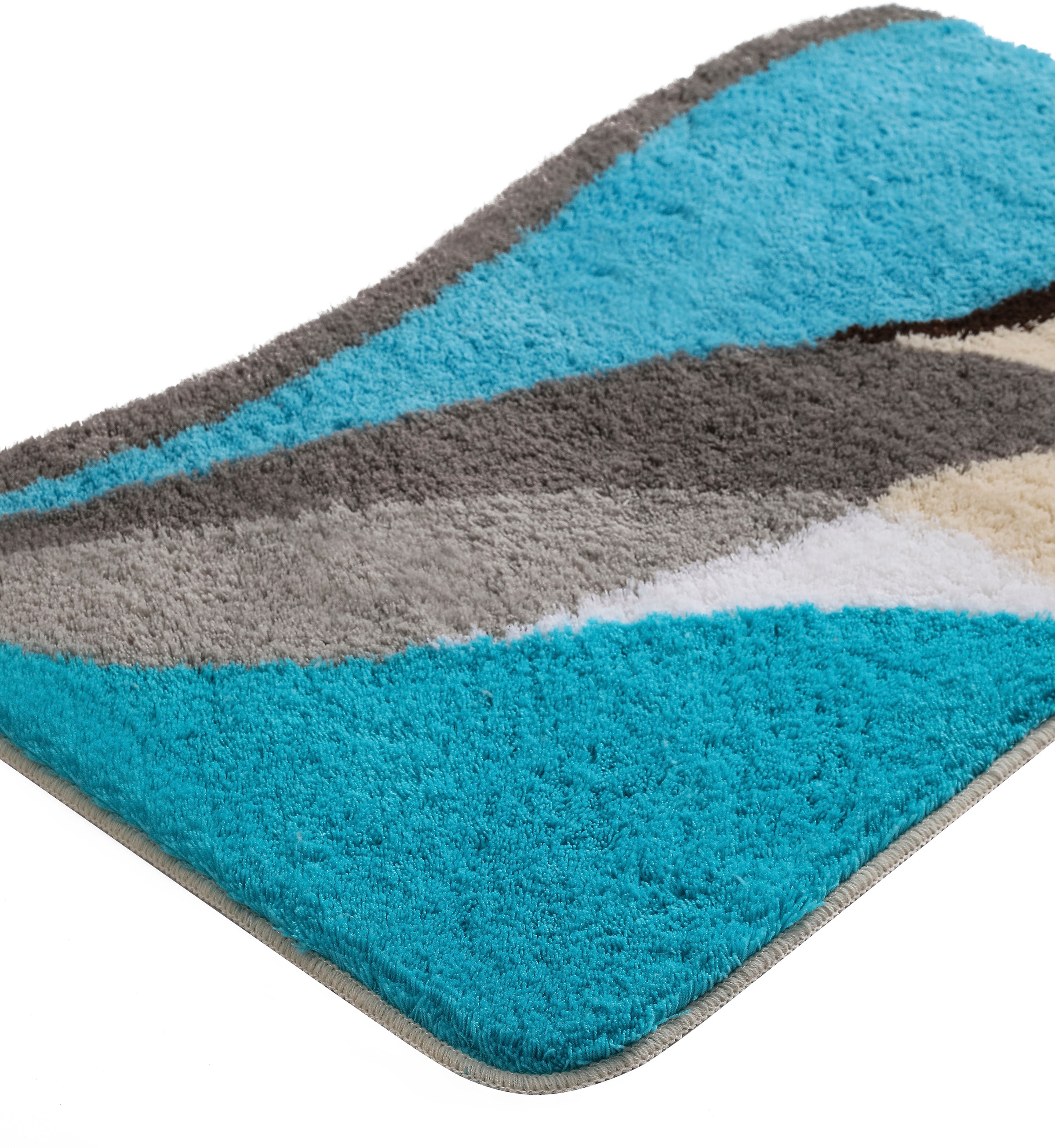 my home Badematte »Magnus, Badvorleger, Badezimmer Teppich«, rutschhemmend beschichtet, strapazierfähig-schnell trocknend, mehrfarbig, Badteppich, Badematten auch als 2 teiliges Set & rund
