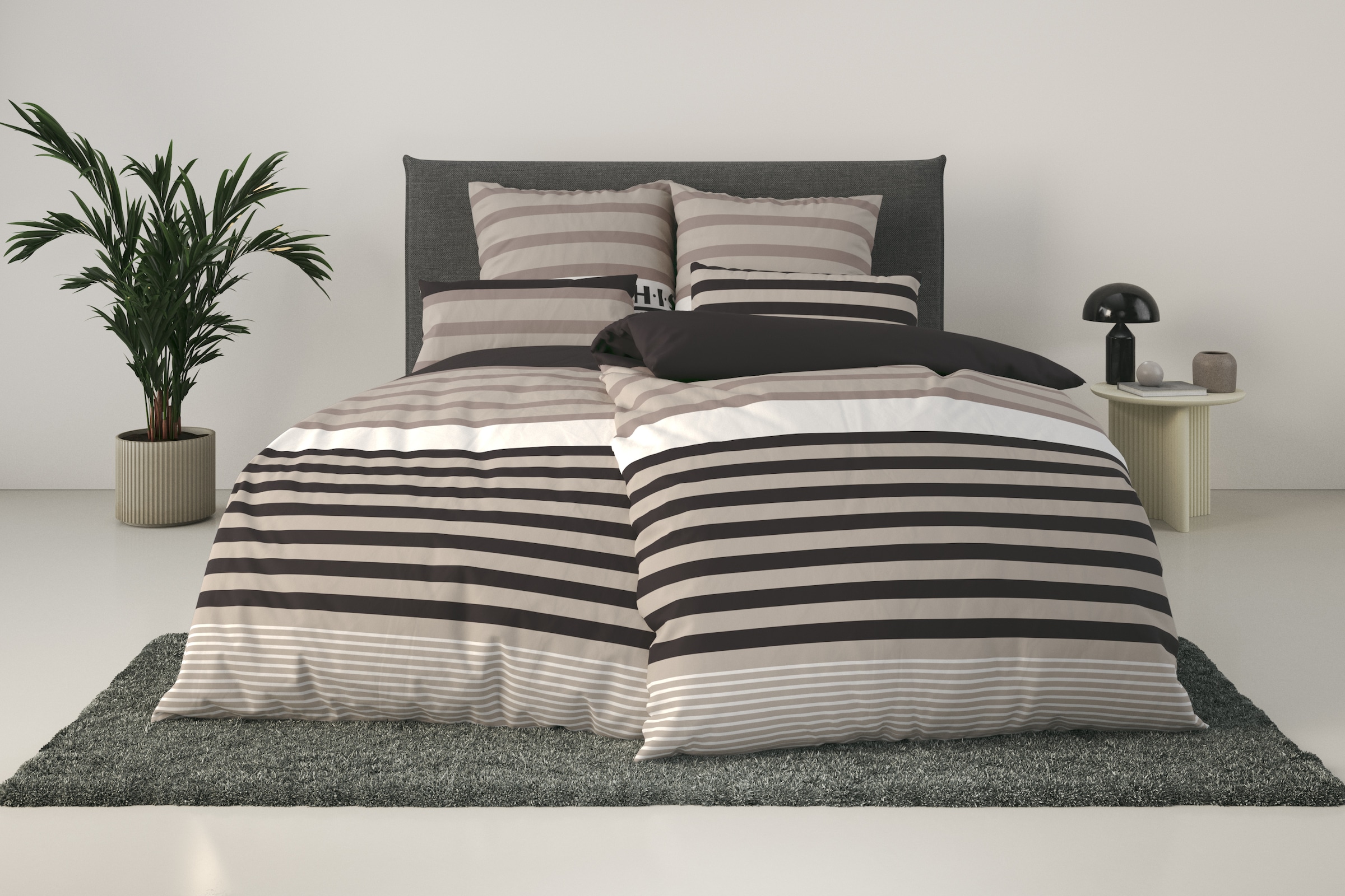 H.I.S Bettwäsche »Majoran« 2 Stk. tlg. gestreifte Bettwäsche in verschiedenen Qualitäten