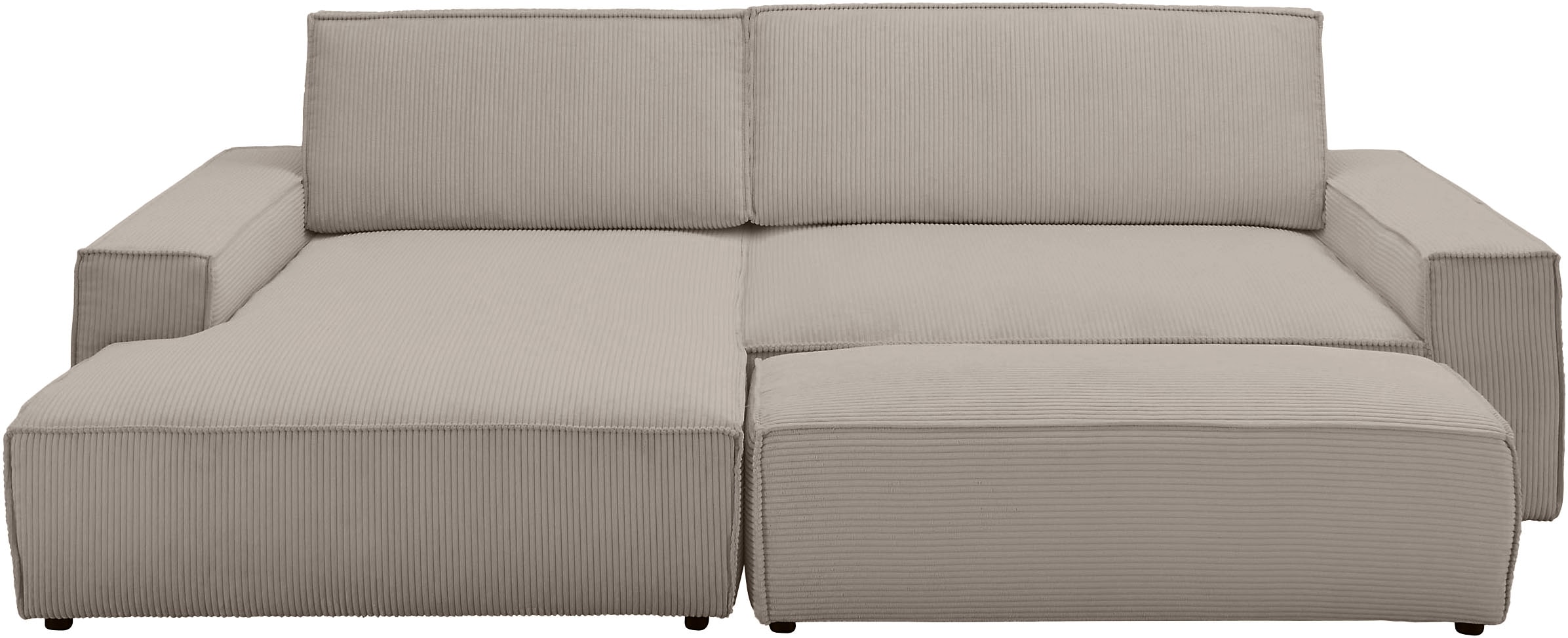 Home affaire Polsterecke »NEU: SHERWOOD XXL tief, L-Form mit Schlaffunktion, Big-Sofa mit Hocker«, (Set, 2 St.), stellbar zum Schlafsofa (Krokodilverbinder), Cord, Leinenoptik