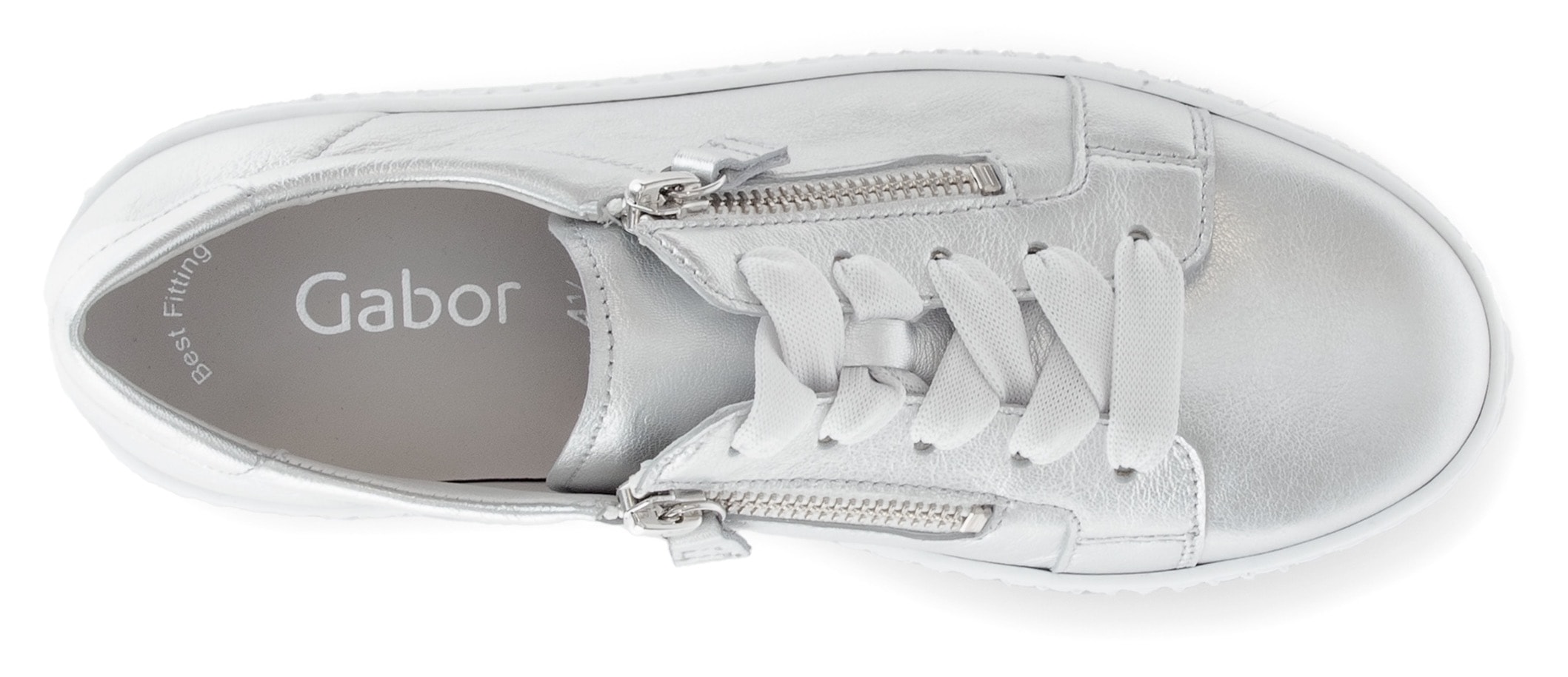Gabor Plateausneaker, Freizeitschuh, Halbschuh, Schnürschuh mit dezenten Ziernähten