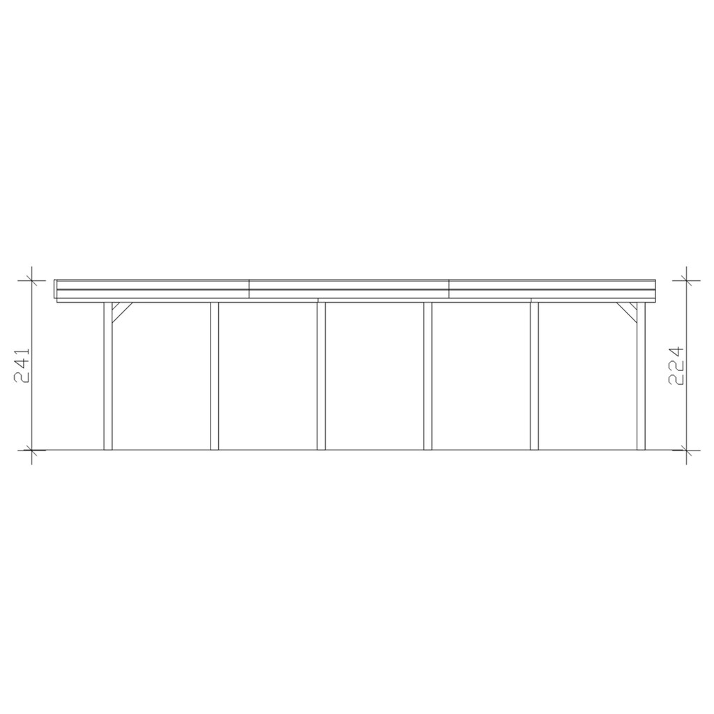 Skanholz Einzelcarport »Friesland«, Fichtenholz, 355 cm, dunkelgrau