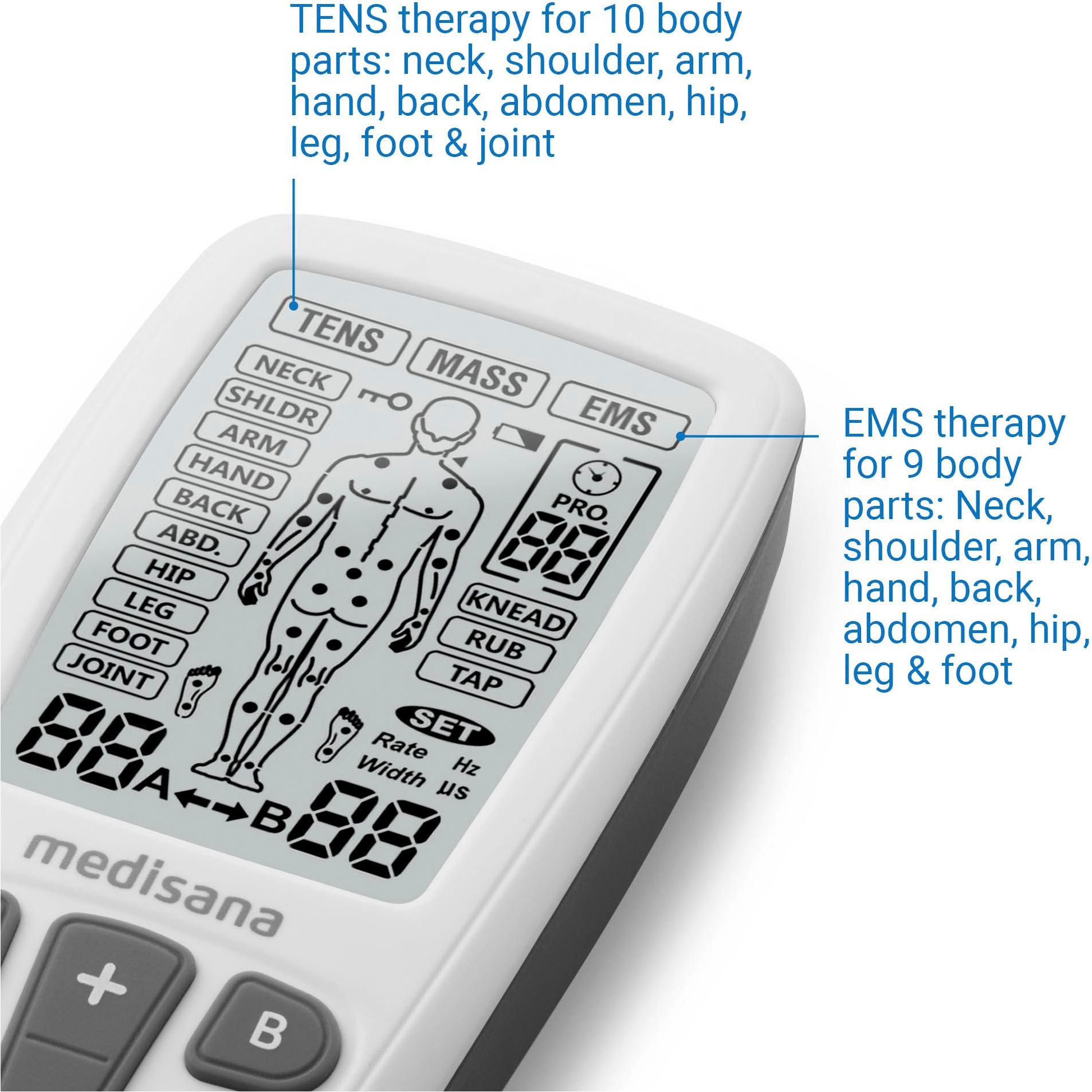 Medisana TENS-EMS-Gerät »TT 200«, TENS, EMS und Massage mit mehreren
Programmen