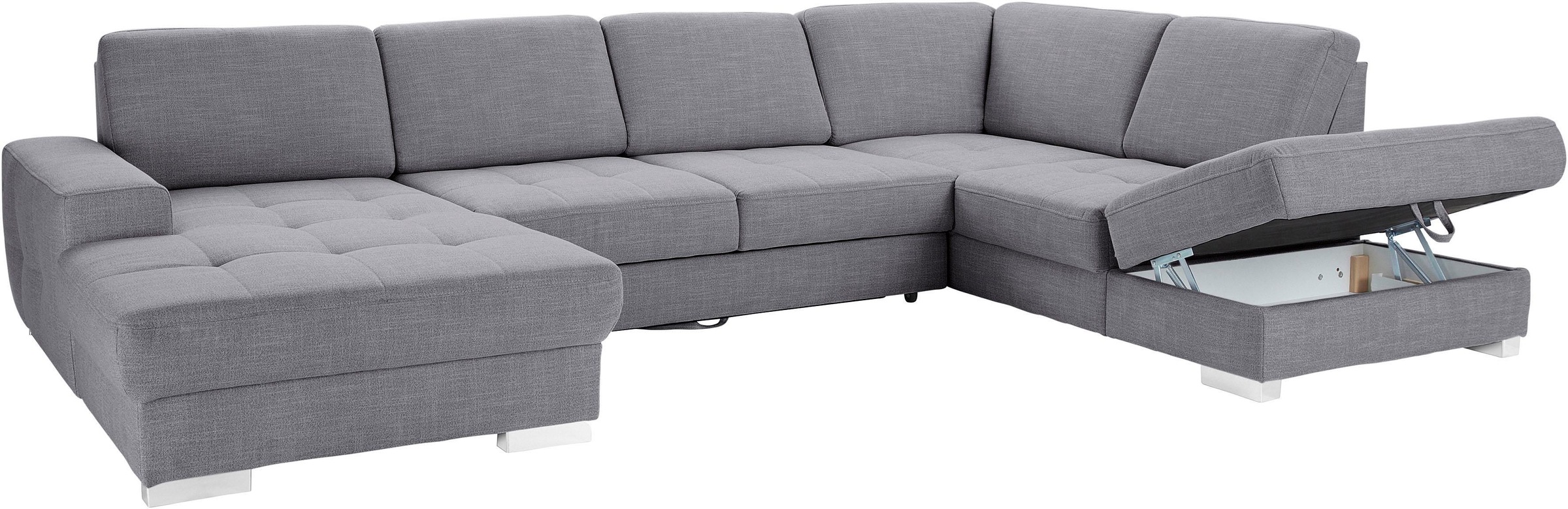 sit&more Wohnlandschaft »Santorini U-Form«, mit Federkern und Sitztiefenverstellung, wahlweise mit Bettfunktion