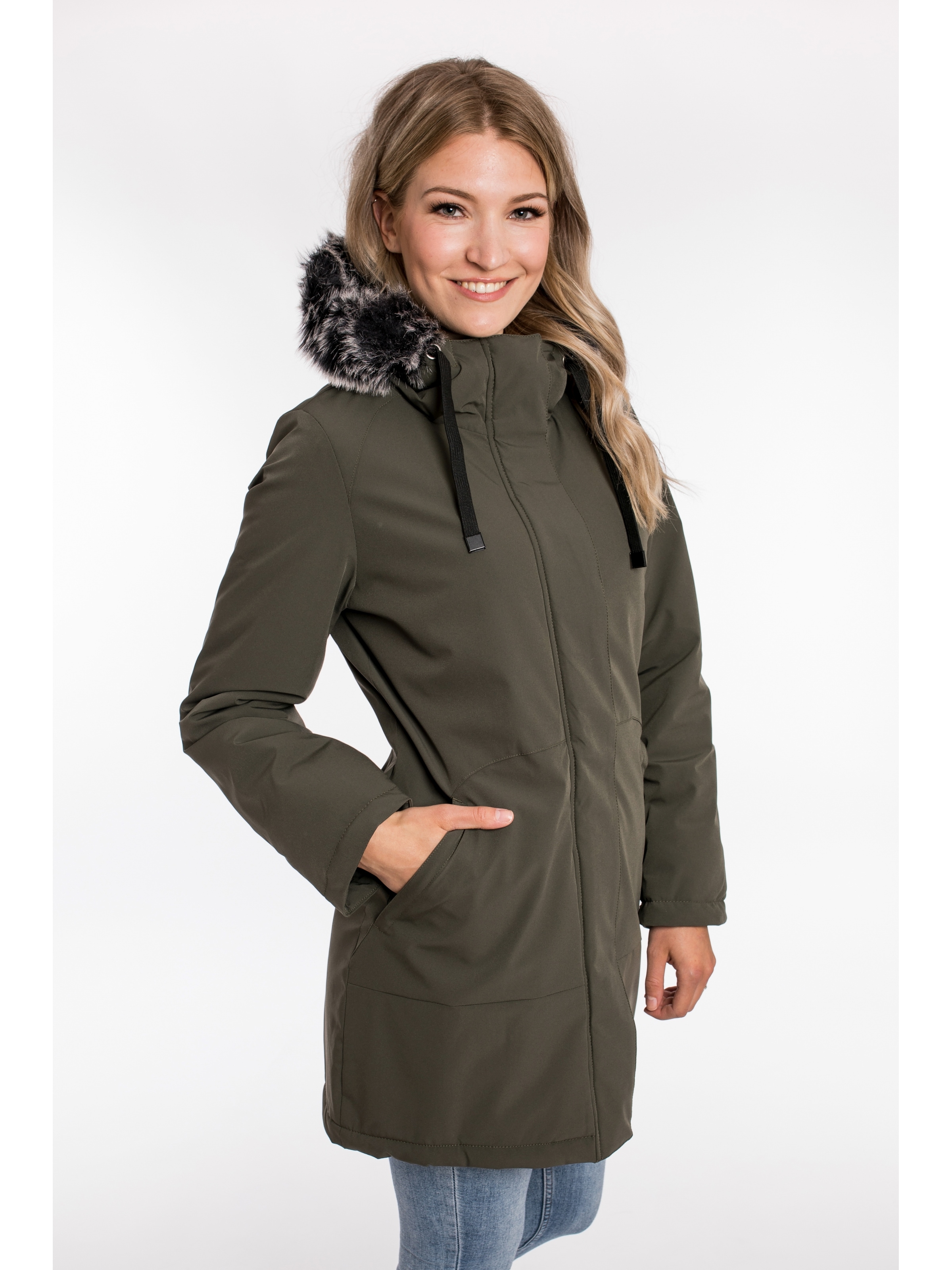 DEPROC Active Parka »DIAMOND PEAK Women« mit abnehmbarem Kunstfellbesatz