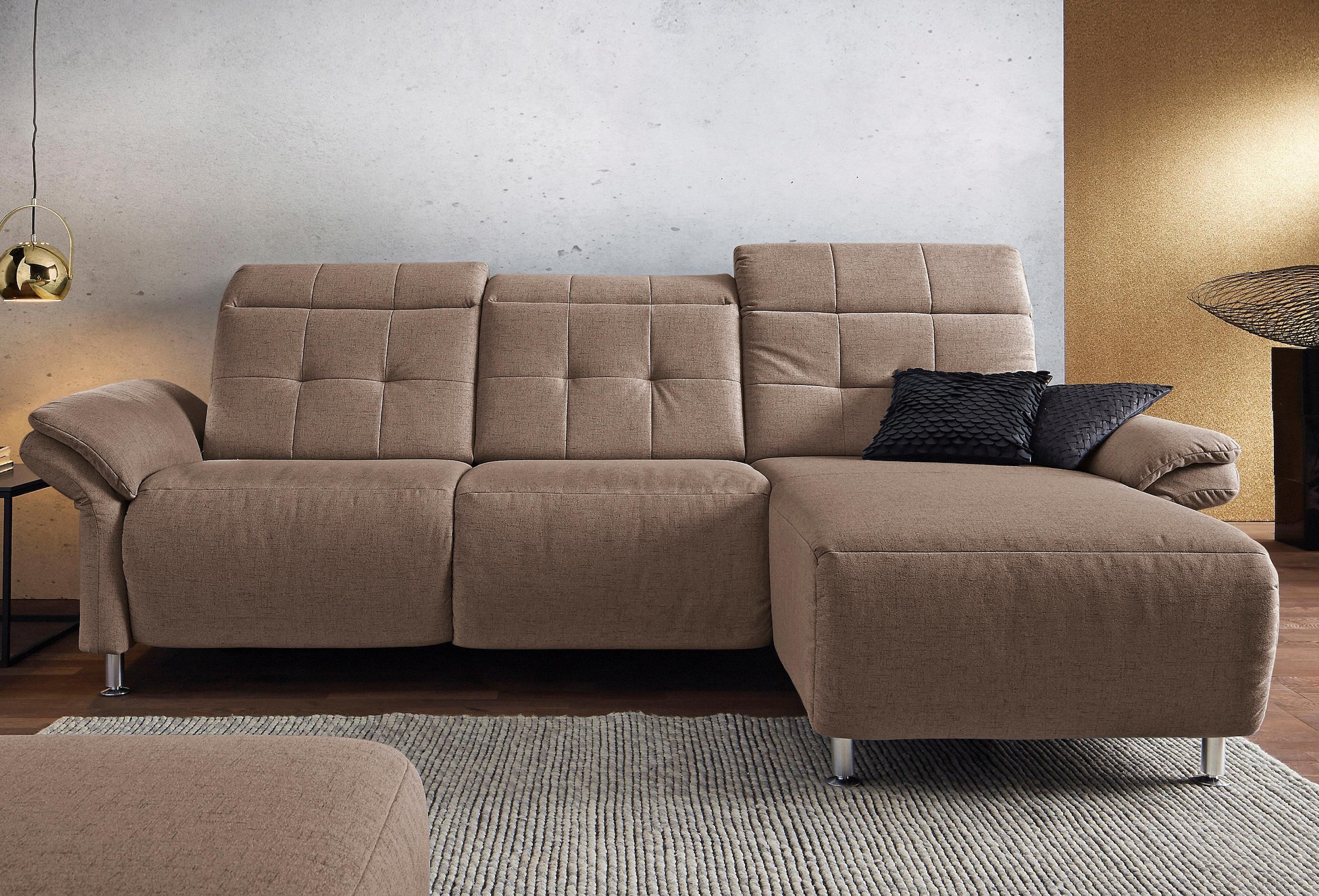 Places of Style Ecksofa "Manhattan L-Form", 2 Sitze mit elektrischer Relaxf günstig online kaufen