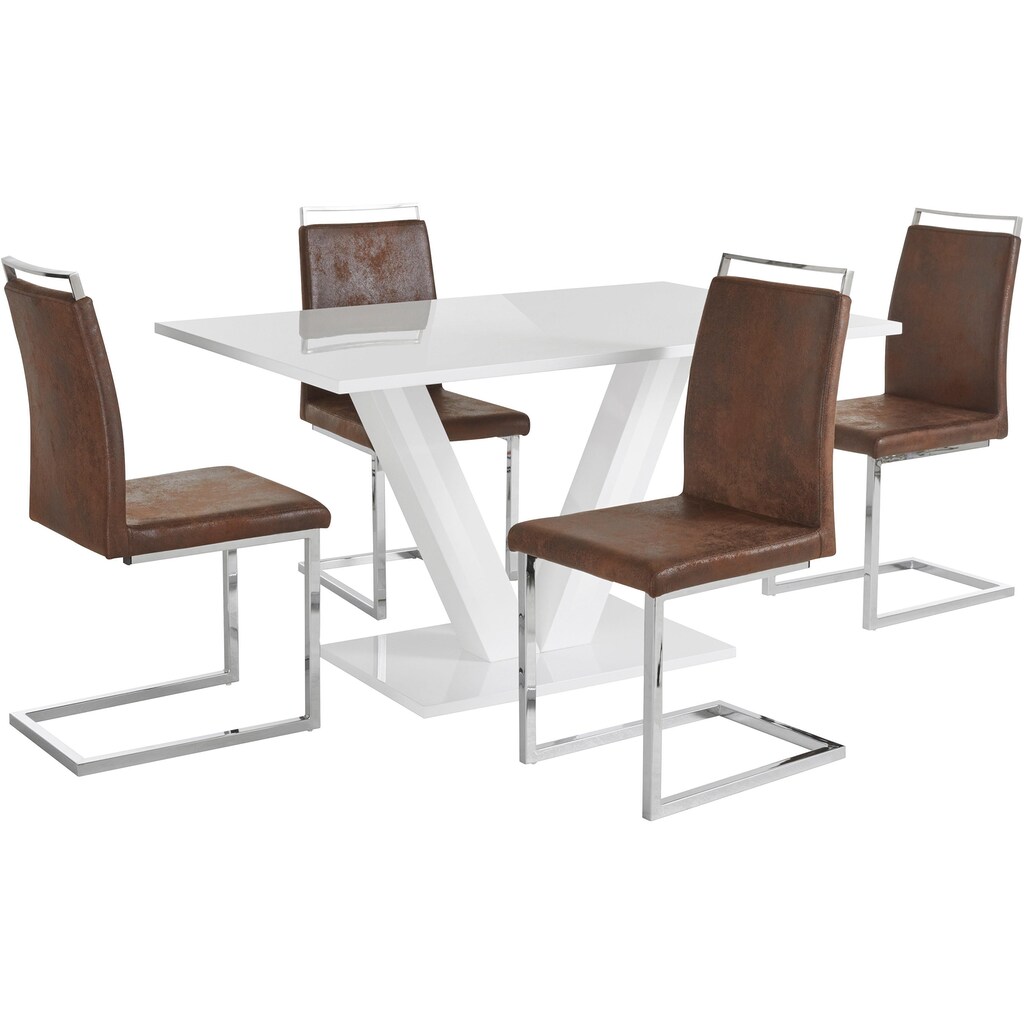 INOSIGN Essgruppe »Andy/Jella«, (Set, 5 tlg.), mit Tisch und 4 Stühlen