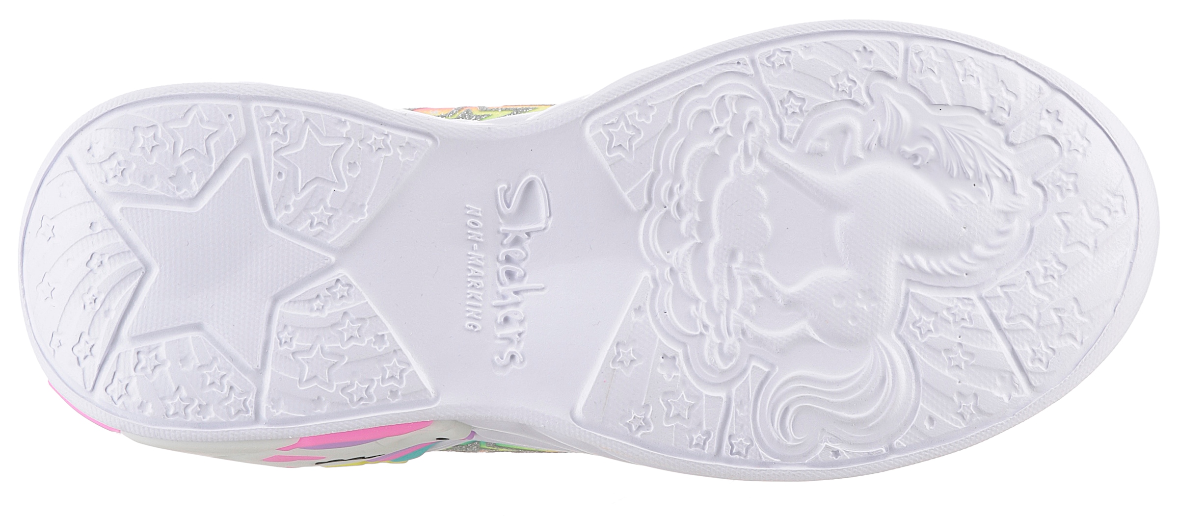 Skechers Slip-On Sneaker »UNICORN DREAMS LIGHTS«, Glitzer,-Blinkschuh zum Schlupfen, Größenschablone zum Download