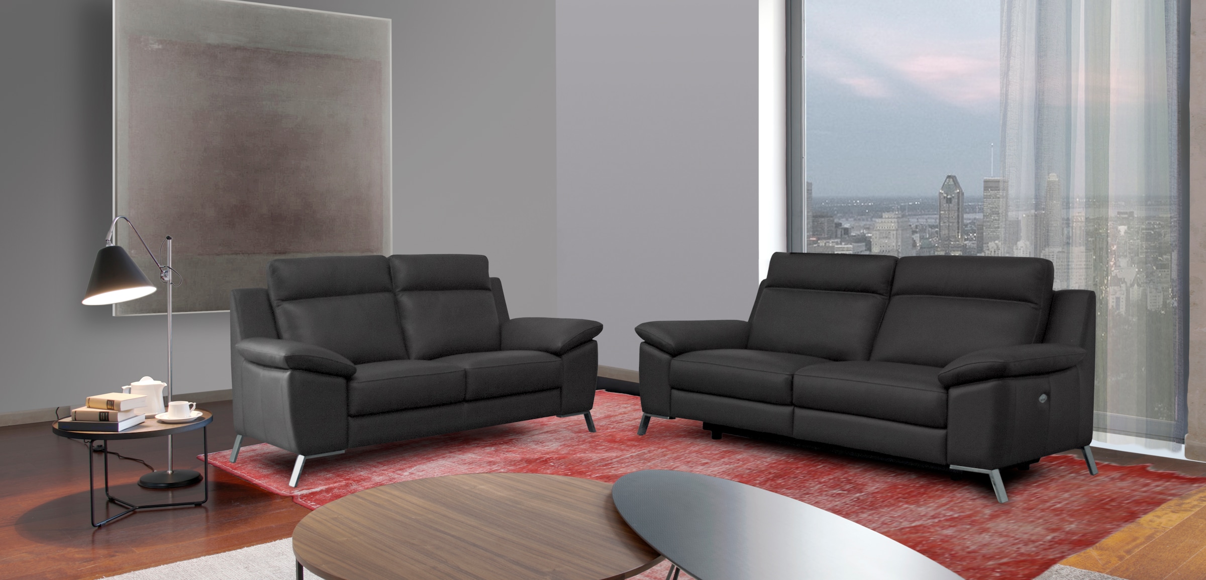 CALIA ITALIA Polstergarnitur »Roby« Set, 2 Stk. tlg. in Leder, mit elektris günstig online kaufen
