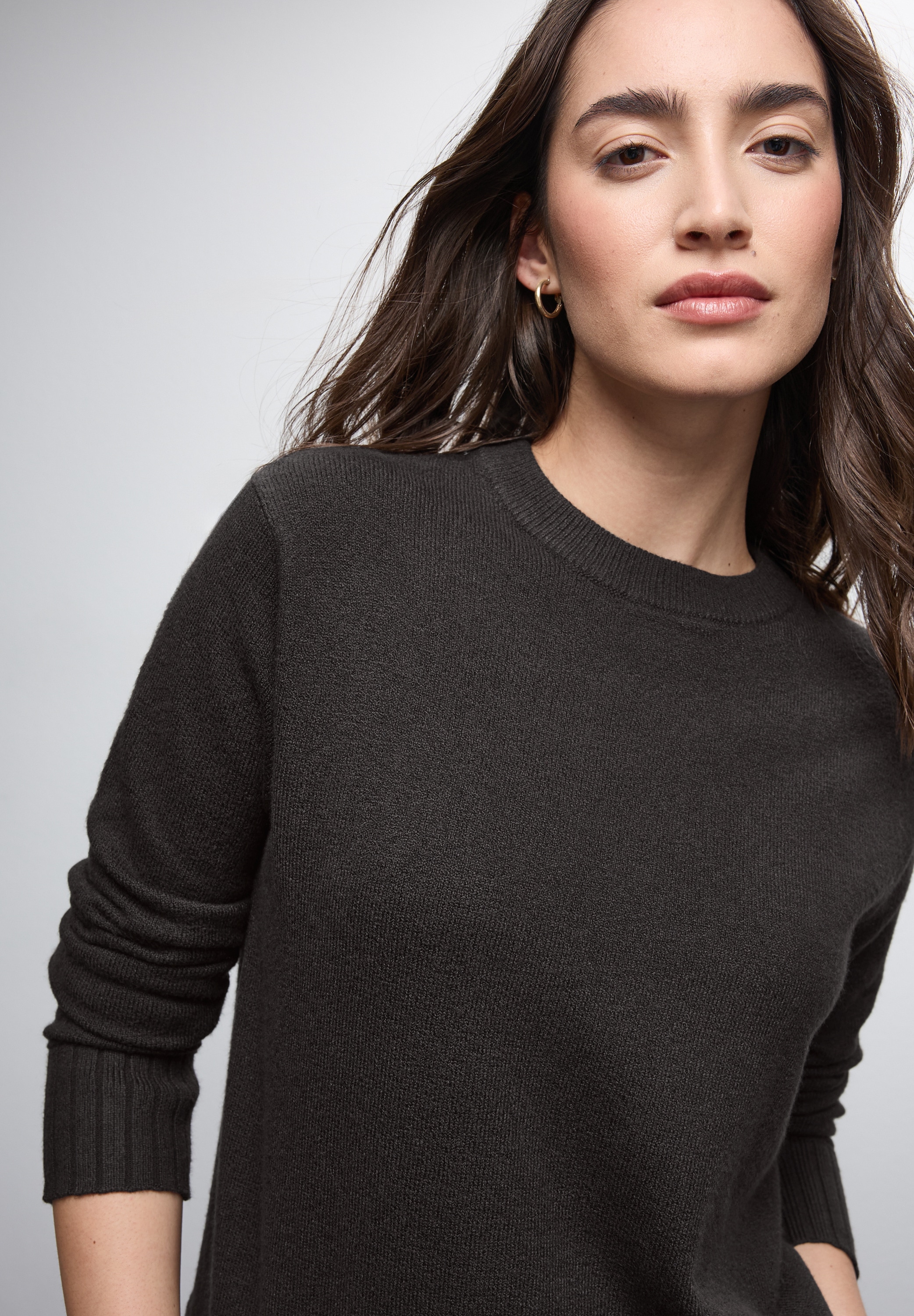 STREET ONE Rundhalspullover mit Rippbündchen