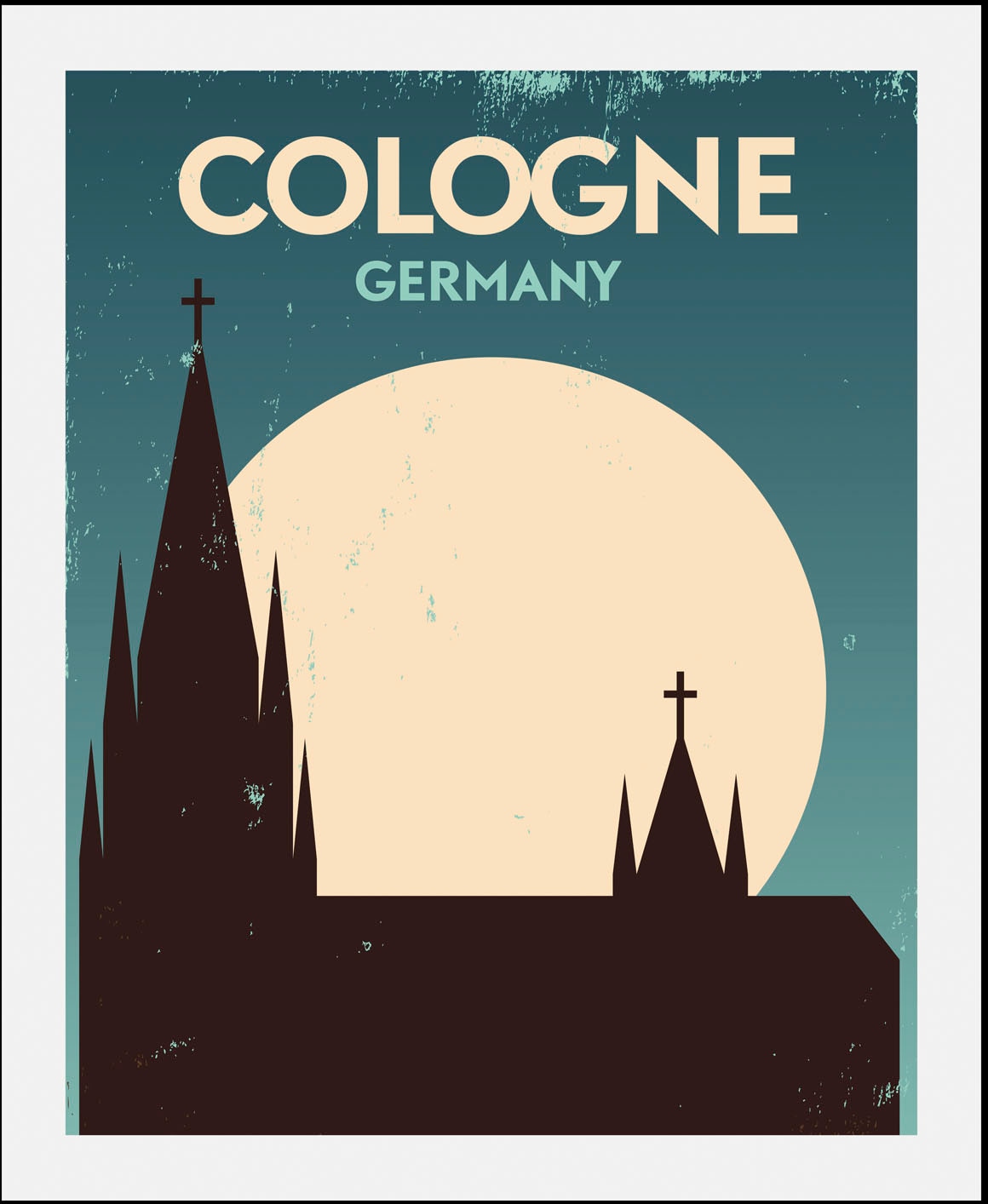 queence Bild »Cologne« Deutschland | Kirche | Schriftzug | Stadt 1 Stk. tlg. gerahmt