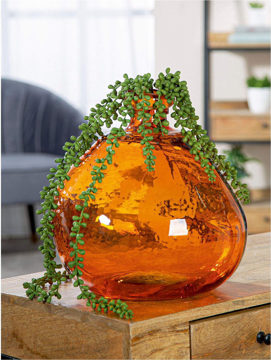 GILDE Tischvase »Vase bauchig; organisch Organical orange H. 32 cm«, (1 St. günstig online kaufen