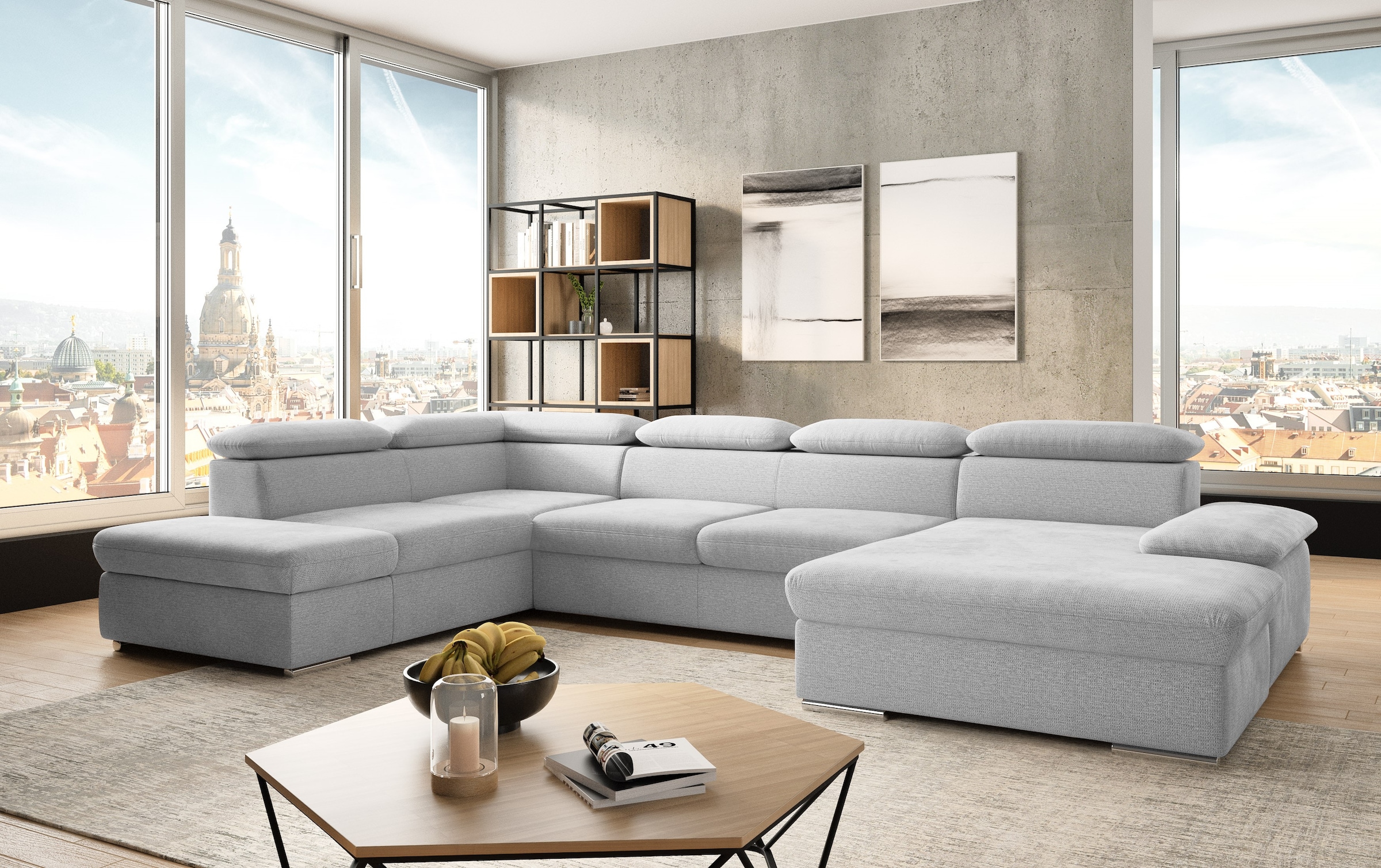 sit&more Wohnlandschaft »Valantine U-Form, B: 349 cm« mit Arm- & Kopfteilve günstig online kaufen