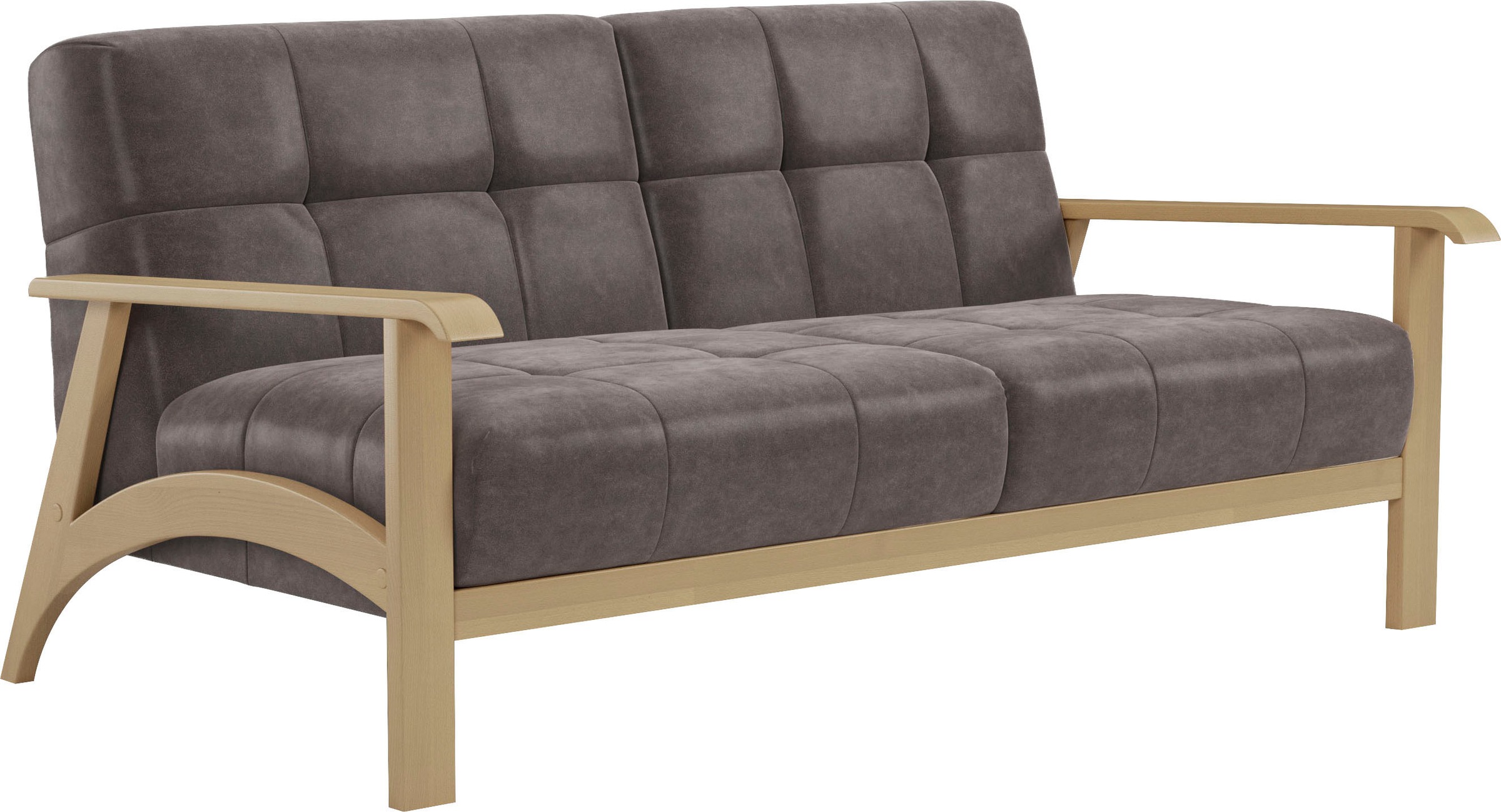 sit&more 2,5-Sitzer »Billund«, Armlehnen aus Buchenholz in natur, verschiedene Bezüge und Farben