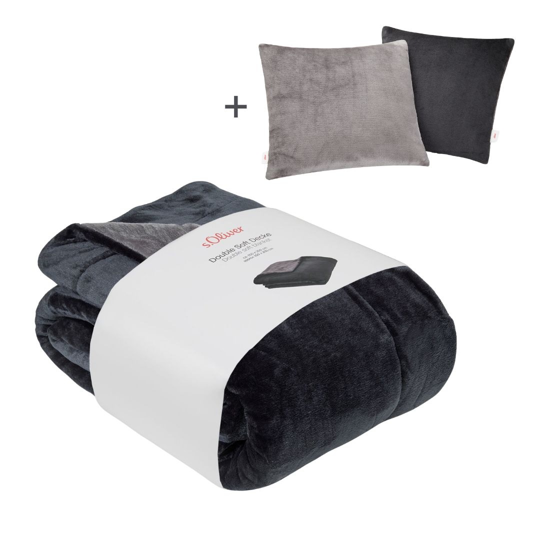 s.Oliver Wohndecke »Doublesoft, Kuscheldecke, Deal, Kissen geschenkt!«, Kus günstig online kaufen