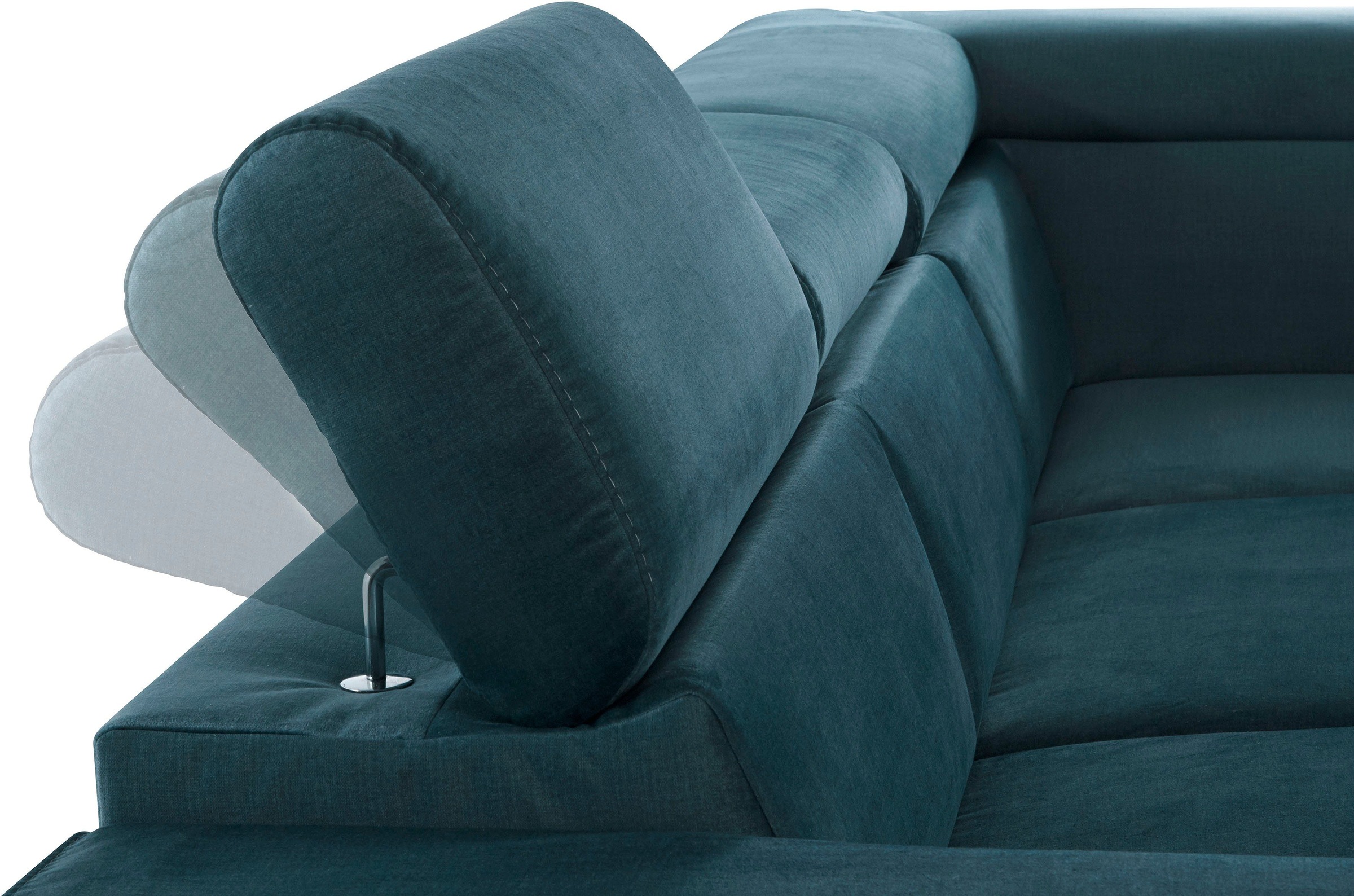 COTTA Polstergarnitur »Morven L-Form«, (Set), Set bestehend aus: Ecksofa mit Kopfteilverstellung & Hocker