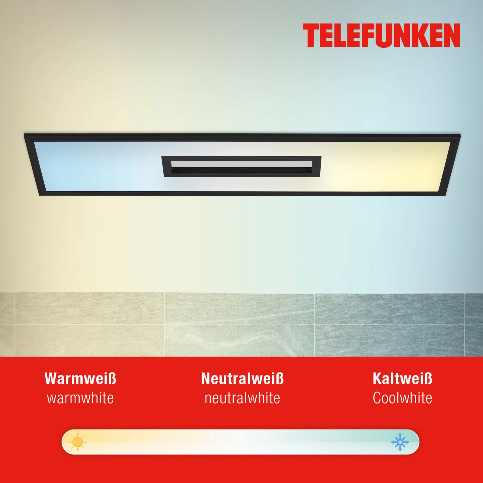 Telefunken LED Panel »319605TF CENTERBACK«, Leuchtmittel LED-Board | LED fest integriert, Deckenleuchte, RGB, Backlight, CCT, inkl. Fernbedienung, dimmbar