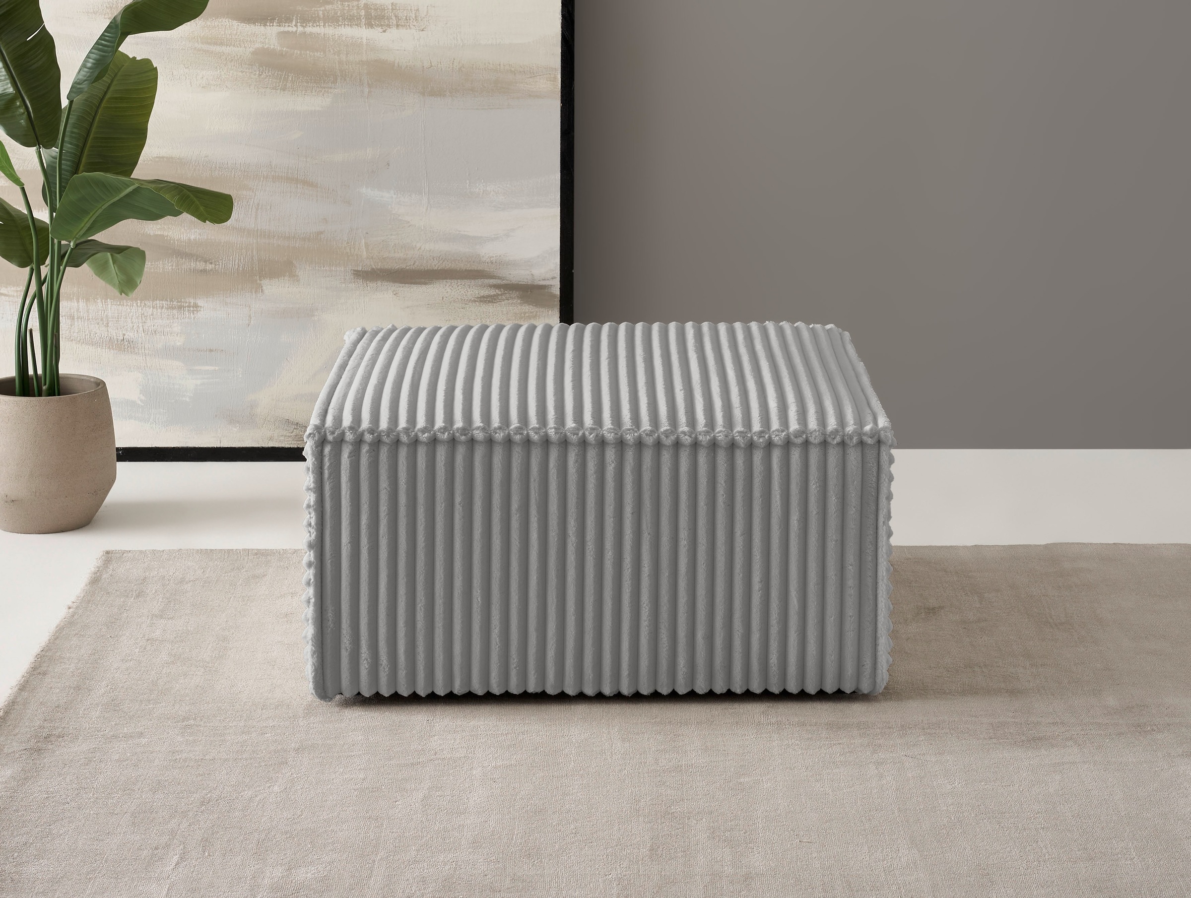 OTTO home Hocker »FINNLEY, Polsterhocker in Bouclé, Struktur fein u. Mega C günstig online kaufen