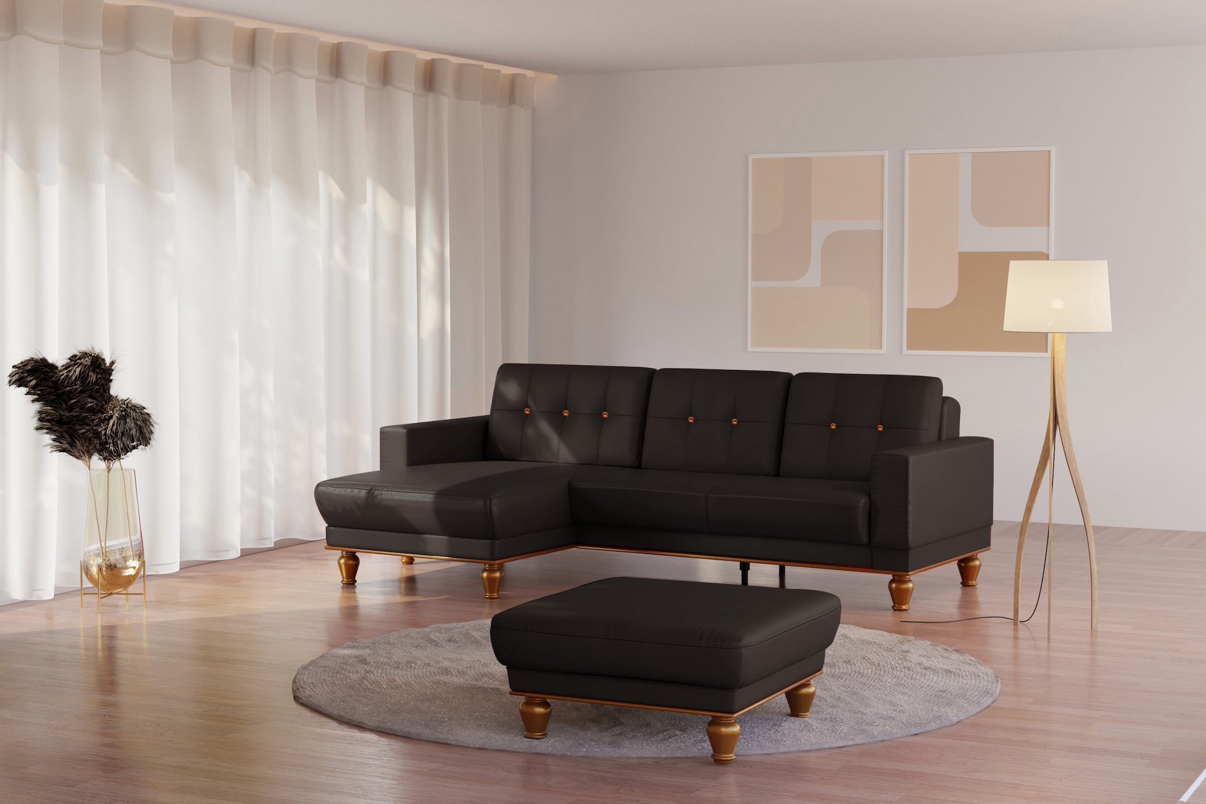 sit&more Ecksofa »Orient 5 L-Form« mit Strass-Stein, wahlweise mit Bettfunk günstig online kaufen