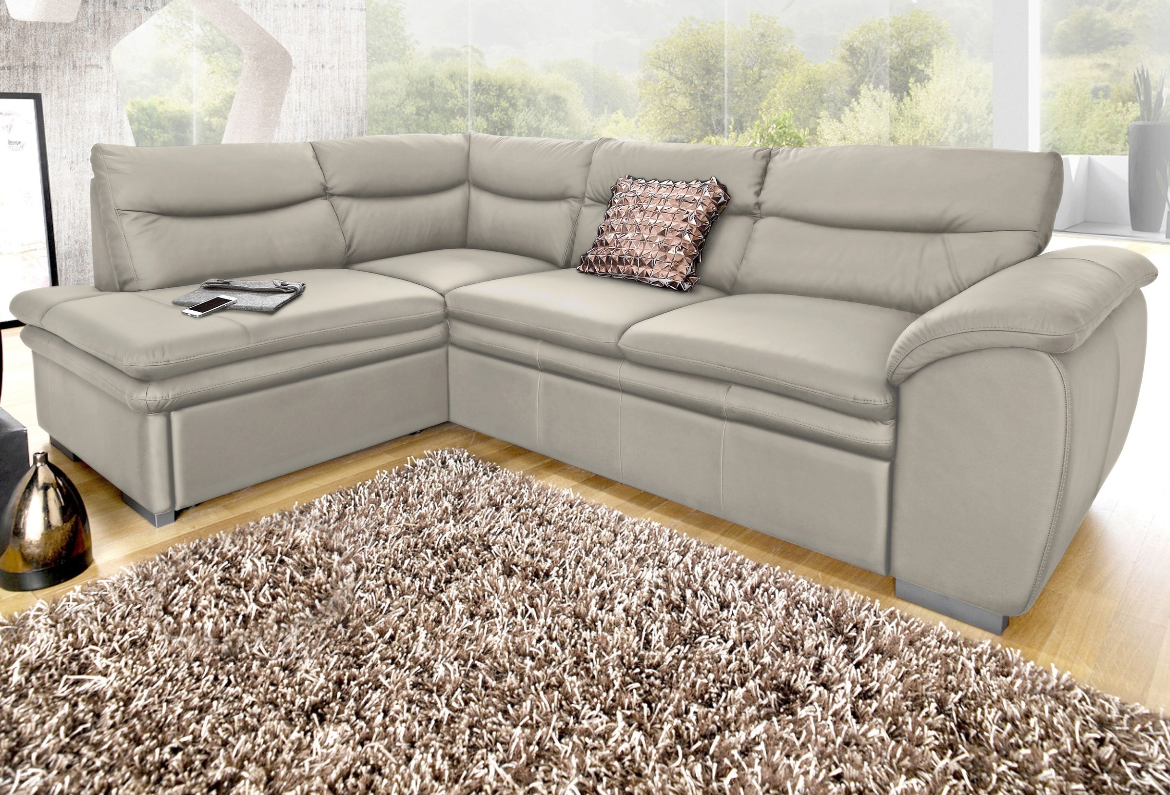 COTTA Ecksofa »Leandra L-Form«, wahlweise mit Bettfunktion & Bettkasten günstig online kaufen