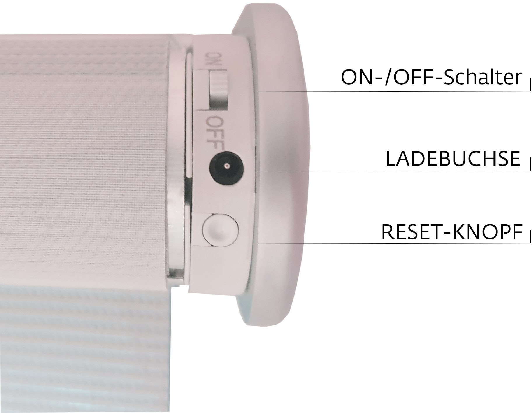 sunlines Elektrisches Rollo »Akkurollo Curves appgesteuert, blickdicht, Sunlines, weißer Fallstab«, blickdicht, appgesteuert via Bluetooth
