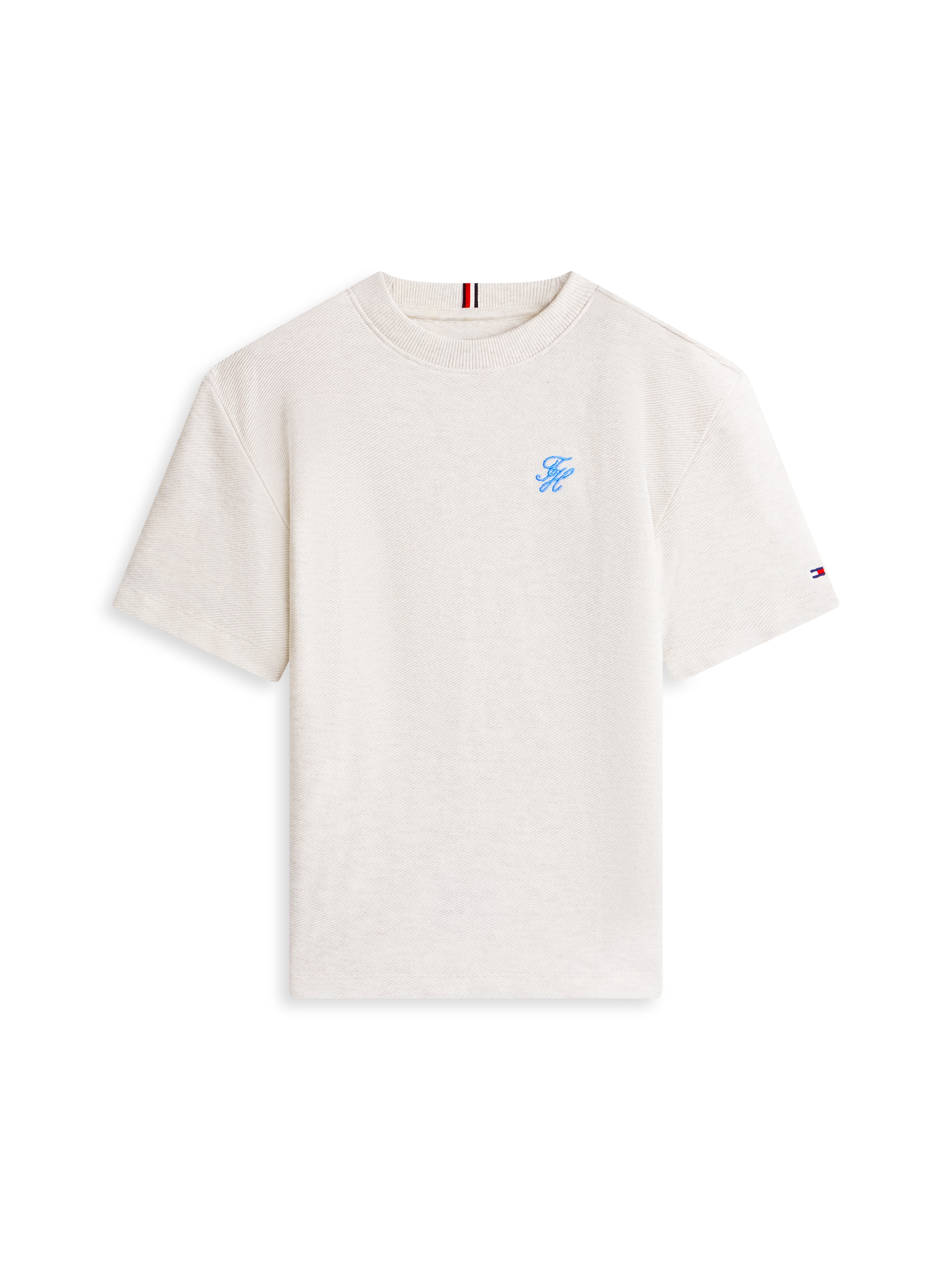 Tommy Hilfiger T-Shirt »TH SCRIPT JERSEY TWILL T-SHIRT« Kinder bis 16 Jahre, Rundhals, bestickt