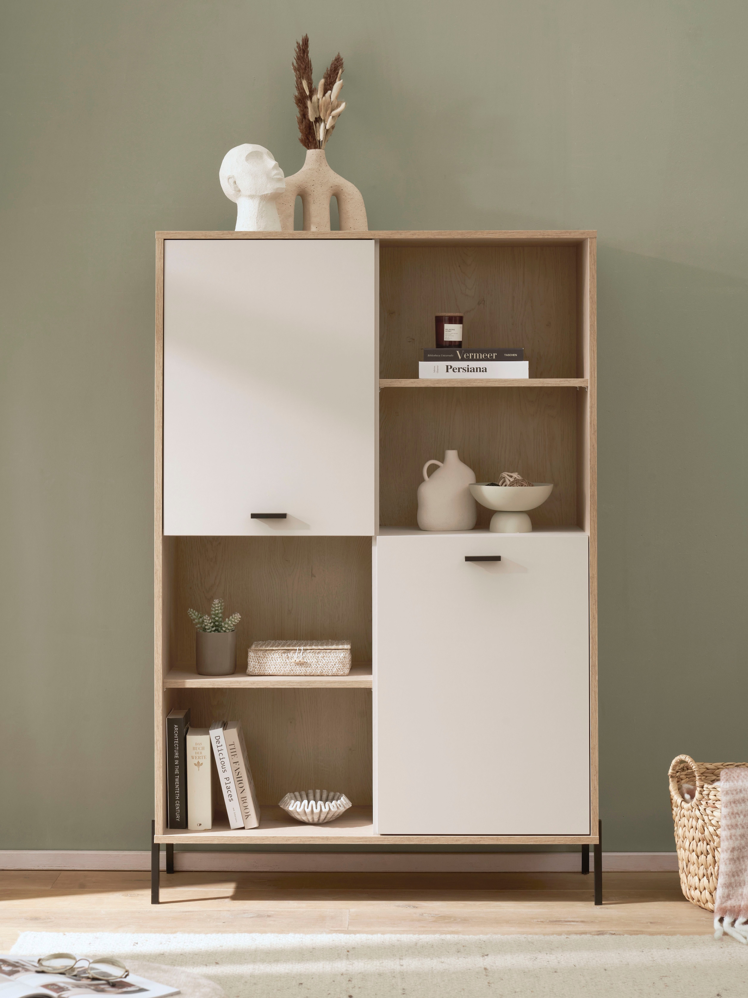 Home affaire Regalelement »Fredericia, modernes Regal, Kommode in Kaschmir, Highboard, Standregal« ausreichend Stauraum, offene & geschlossene Fächer, 105 cm breit