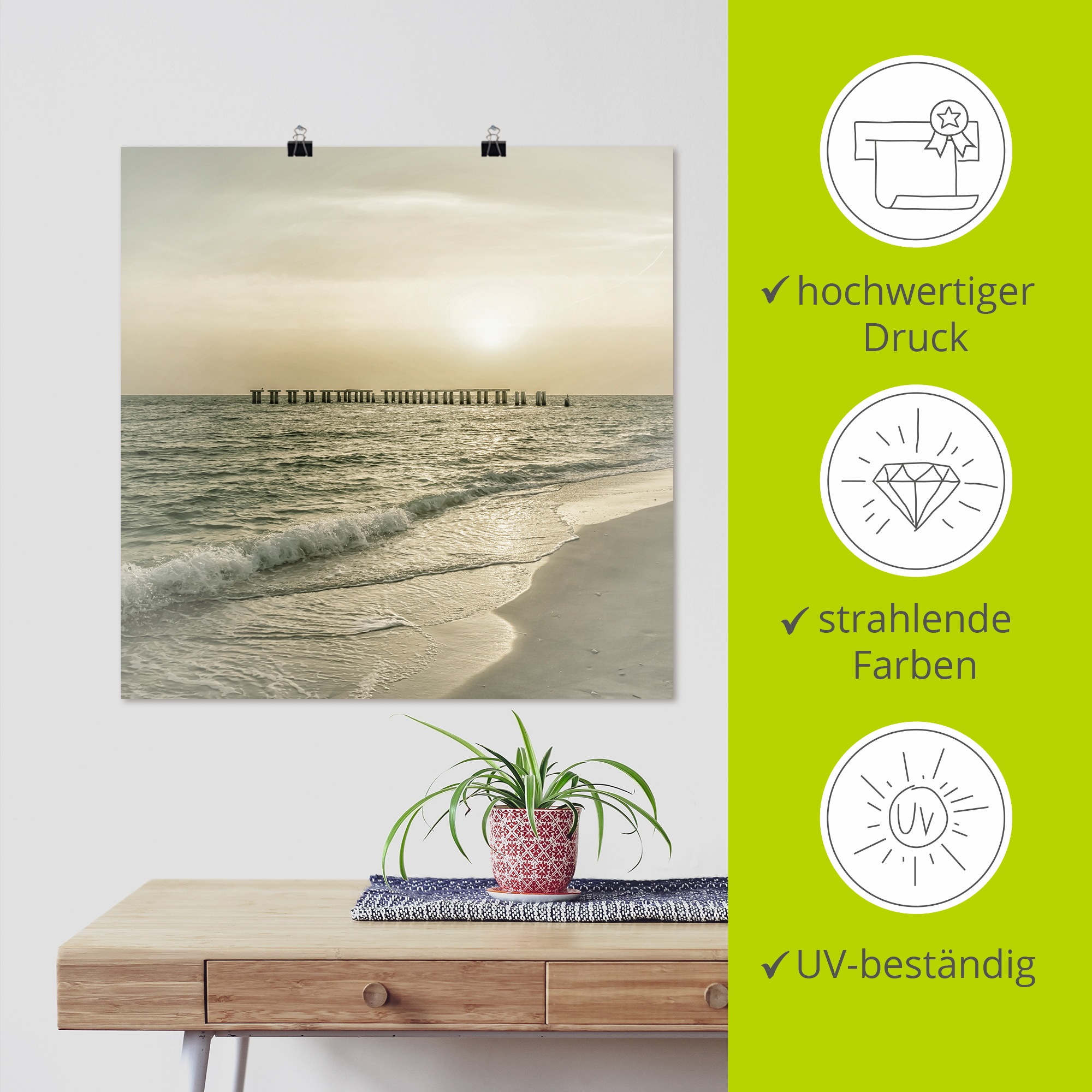 Artland Poster »Gasparilla Island Sonnenuntergang«, Strandbilder, (1 St.), als Alubild, Leinwandbild, Wandaufkleber oder Poster in versch. Größen