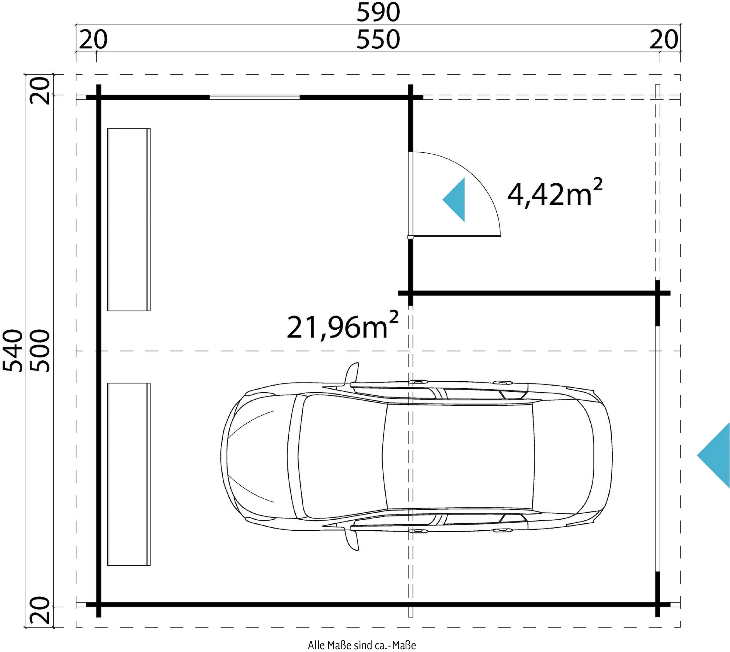 LASITA MAJA Garage »Nevis«, (Mit zusätzliche Eingang)