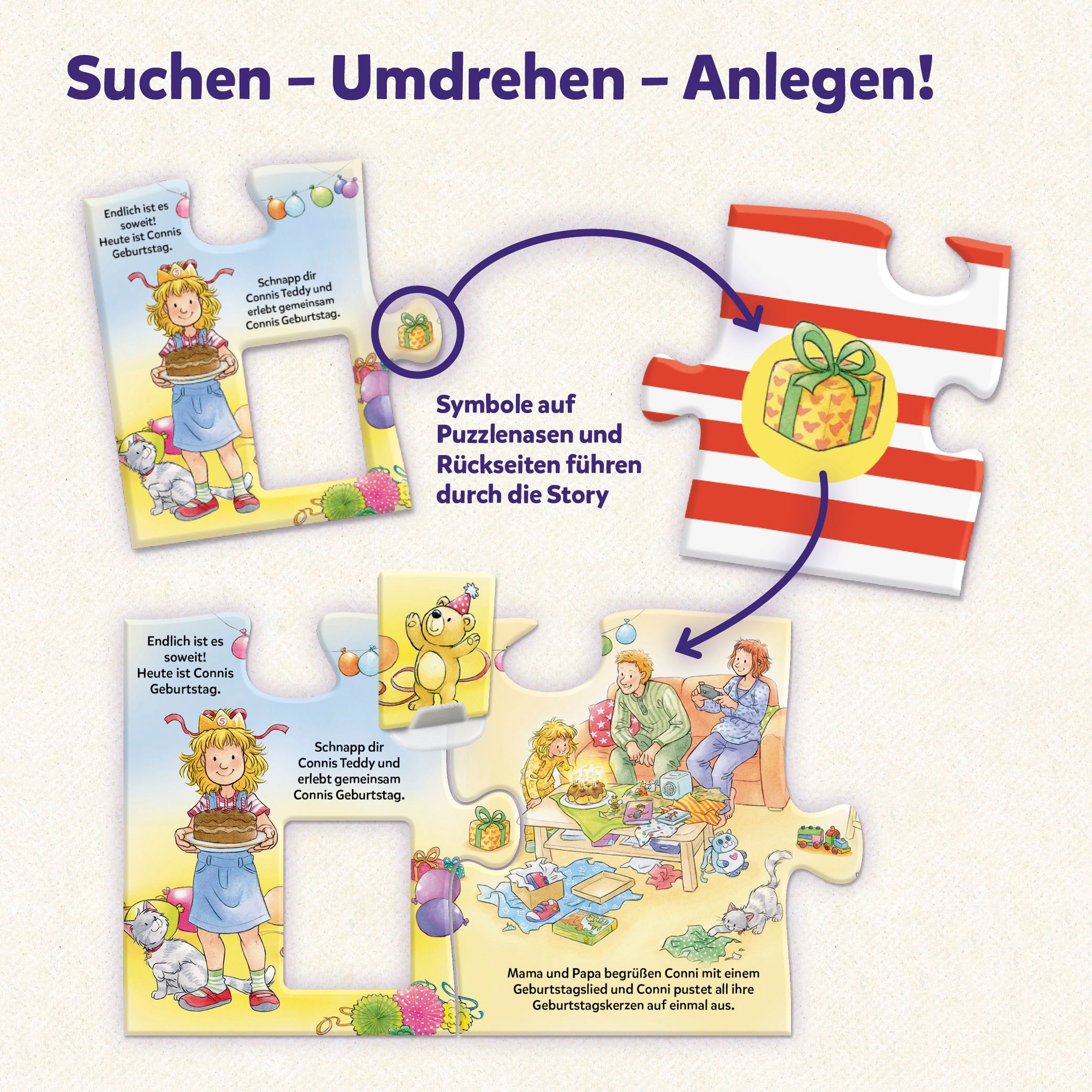 Kosmos Puzzle »Mein erstes Story-Puzzle - Conni hat Geburtstag«, Made in Germany