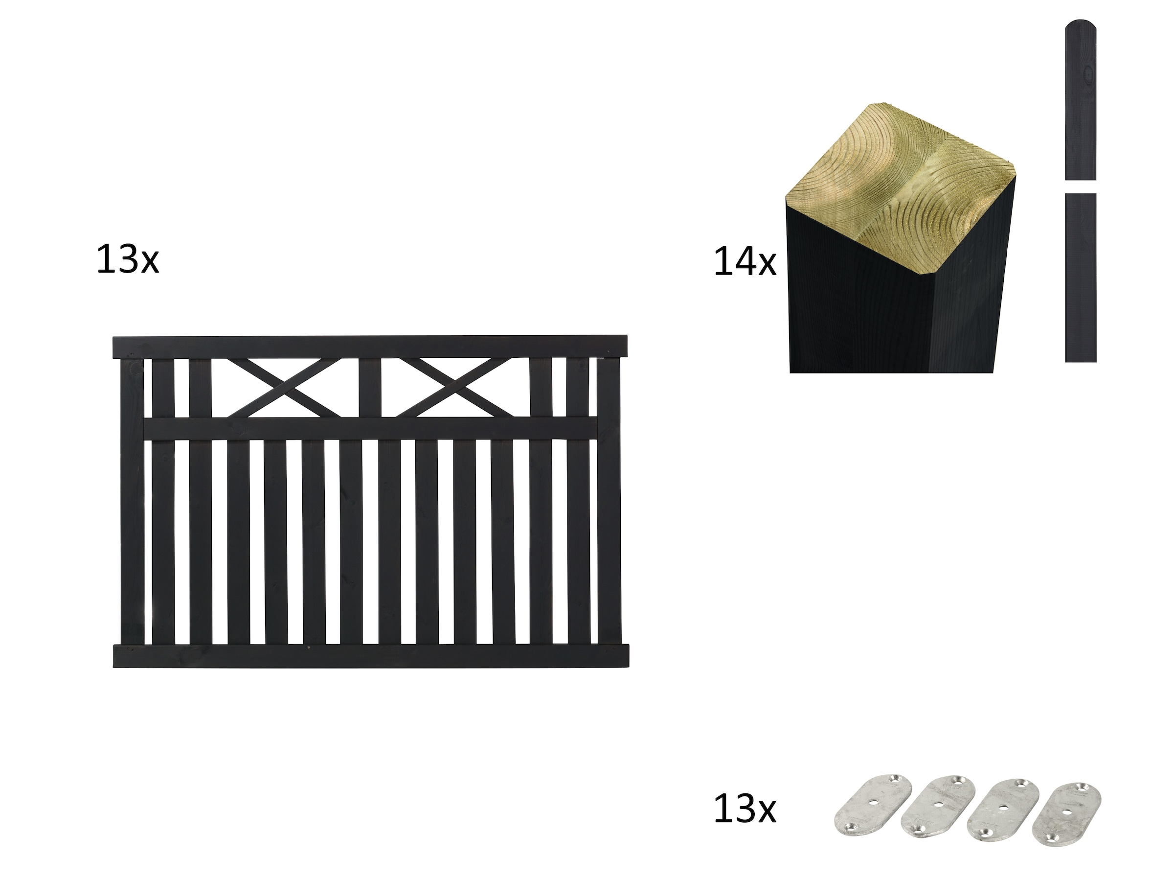 PLUS Gartenzaun »Vinesse«, Höhe: 96 cm, Gesamtlänge: 4,86 bis 23,94 m