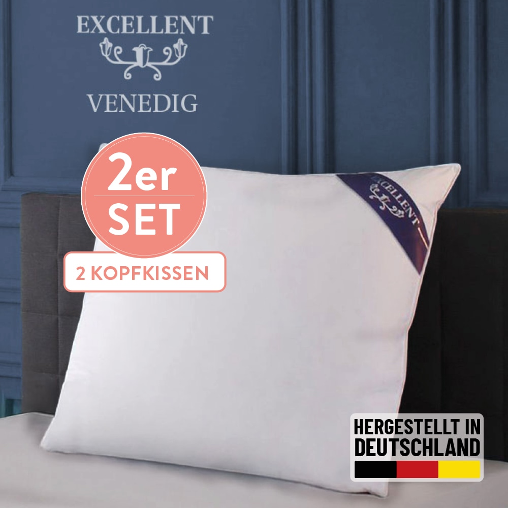 Excellent 3-Kammer-Kopfkissen »Kopfkissen "Venedig" Kissen mit Feder und Da günstig online kaufen