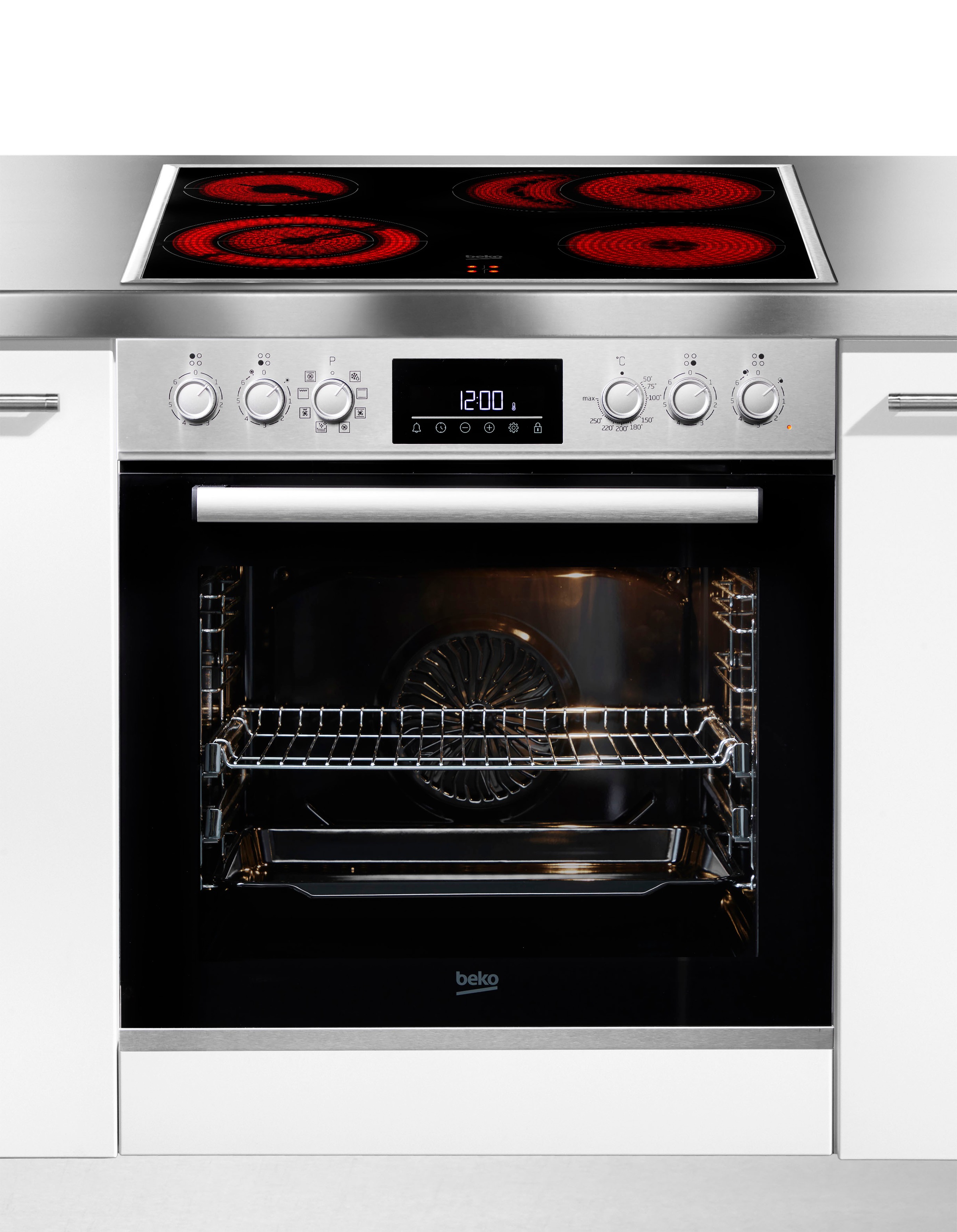 BEKO Elektro-Herd-Set Einbauherd-Set »BBUM12322X«, mit 2-fach-Teleskopauszu günstig online kaufen