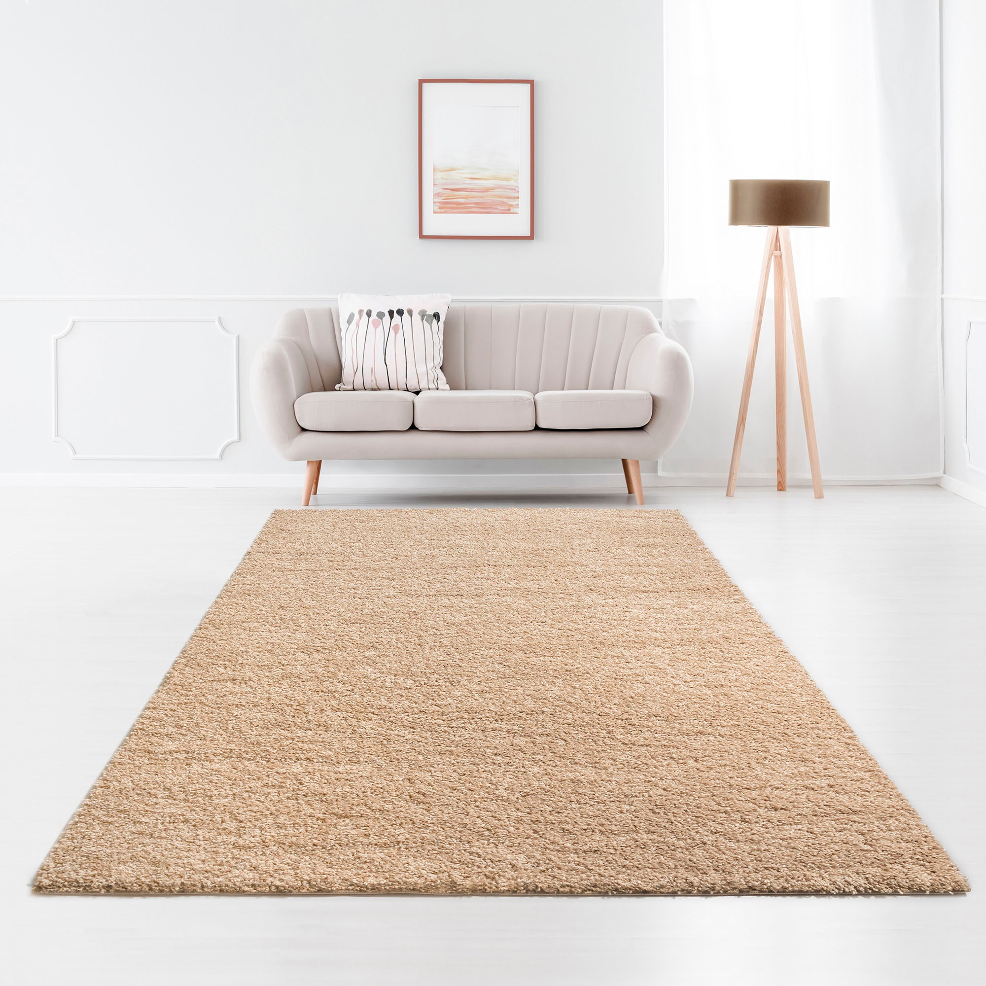 2. Bild von Bruno Banani Hochflor-Teppich »Shaggy Soft«, rechteckig, gewebt, Uni Farben, besonders weich und kuschelig