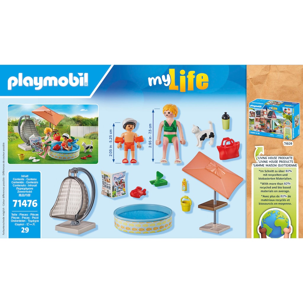 Playmobil® Konstruktions-Spielset »Planschspaß zu Hause (71476), City Life«, (29 St.), teilweise aus recyceltem Material; Made in Europe
