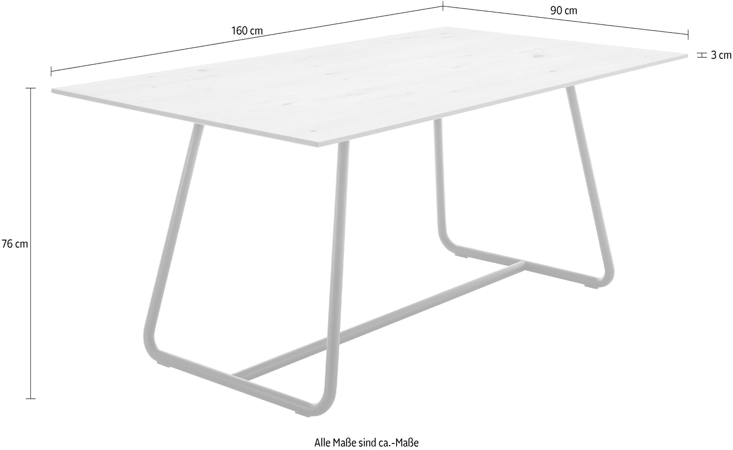 3. Bild von GWINNER Esstisch »Style«, verschiedene Größen wählbar, Made in Germany, Handgefertigt