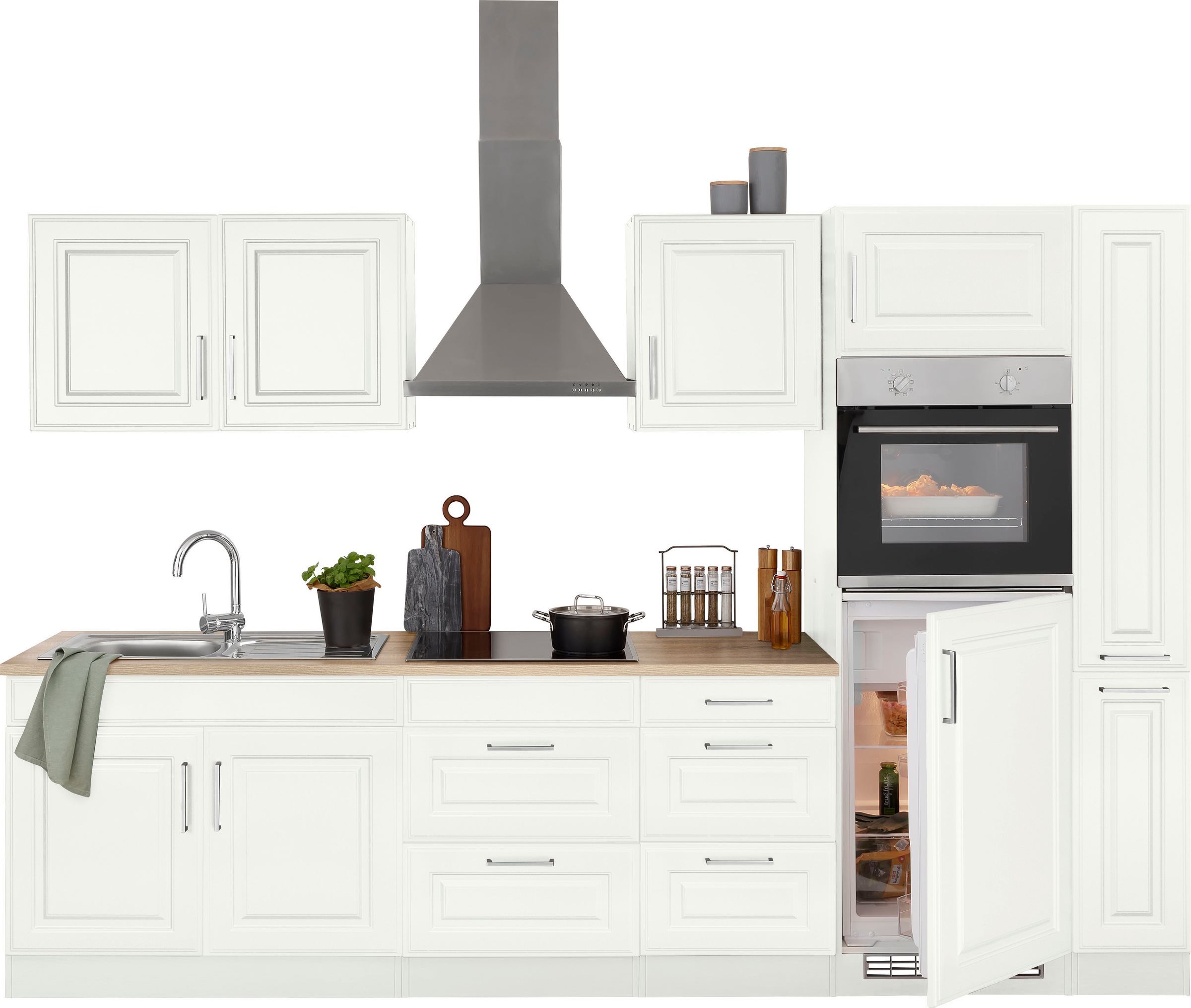 HELD MÖBEL Küchenzeile "Stockholm", Breite 300 cm, mit hochwertigen MDF Fro günstig online kaufen