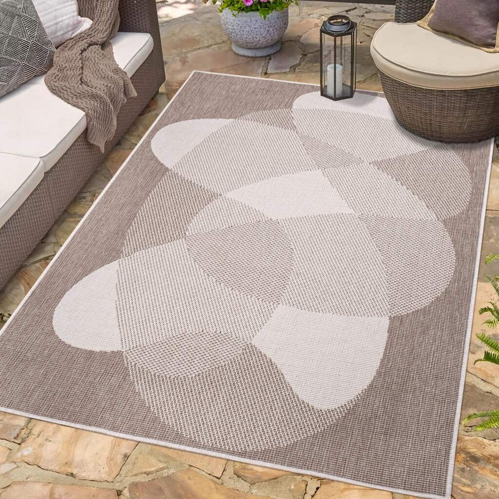 Carpet City Outdoorteppich »DUO RUG 5835«, rechteckig, 5 mm Höhe, Wendeteppich Wetterfest In- & Outdoor, Balkon, Terrasse, Wohnzimmer