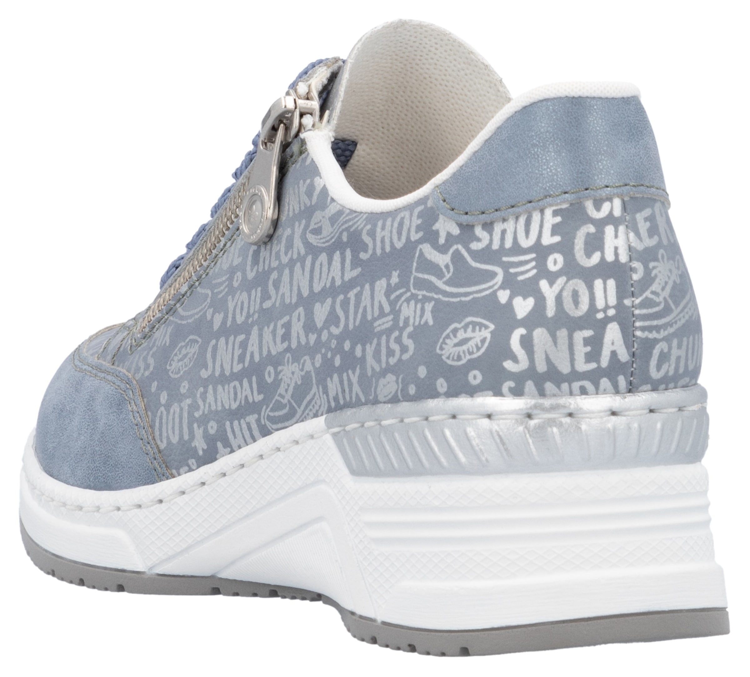 Rieker Sneaker, mit Lettern bedruckt, Freizeitschuh, Halbschuh, Schnürschuh