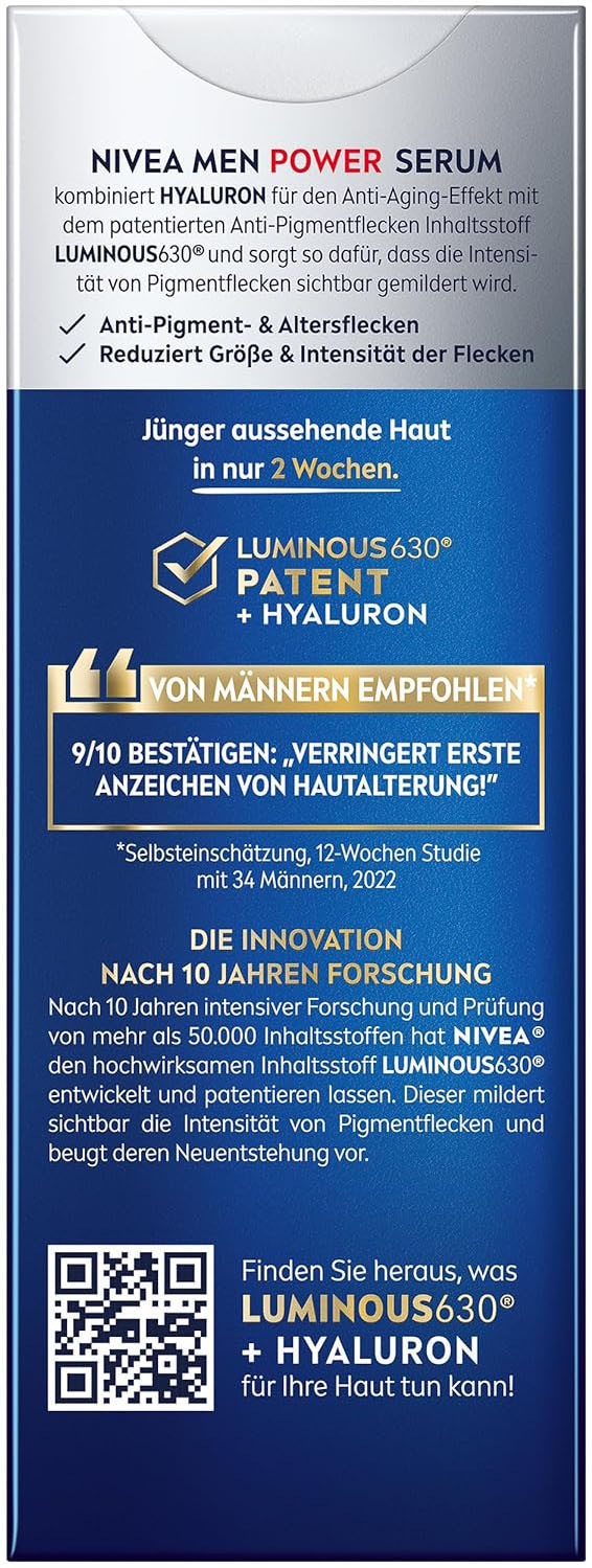 Nivea Men Pflege-Set »ANTI-AGE 2IN1 Power Serum & Feuchtigkeitscreme LSF30«, (2 tlg.), Hochwirksames Hyaluron, mildert Pigmentflecken und Falten.