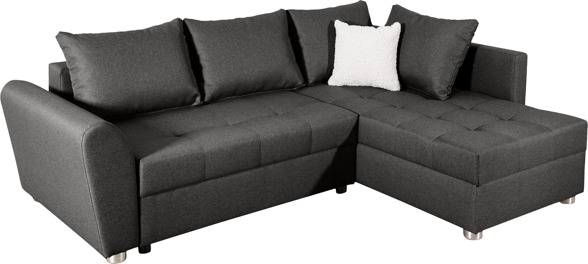 COLLECTION AB Ecksofa »JANA«, Ecksofa,Bettfunktion,Bettkasten,Bonnelfederkern,Rückenkissen